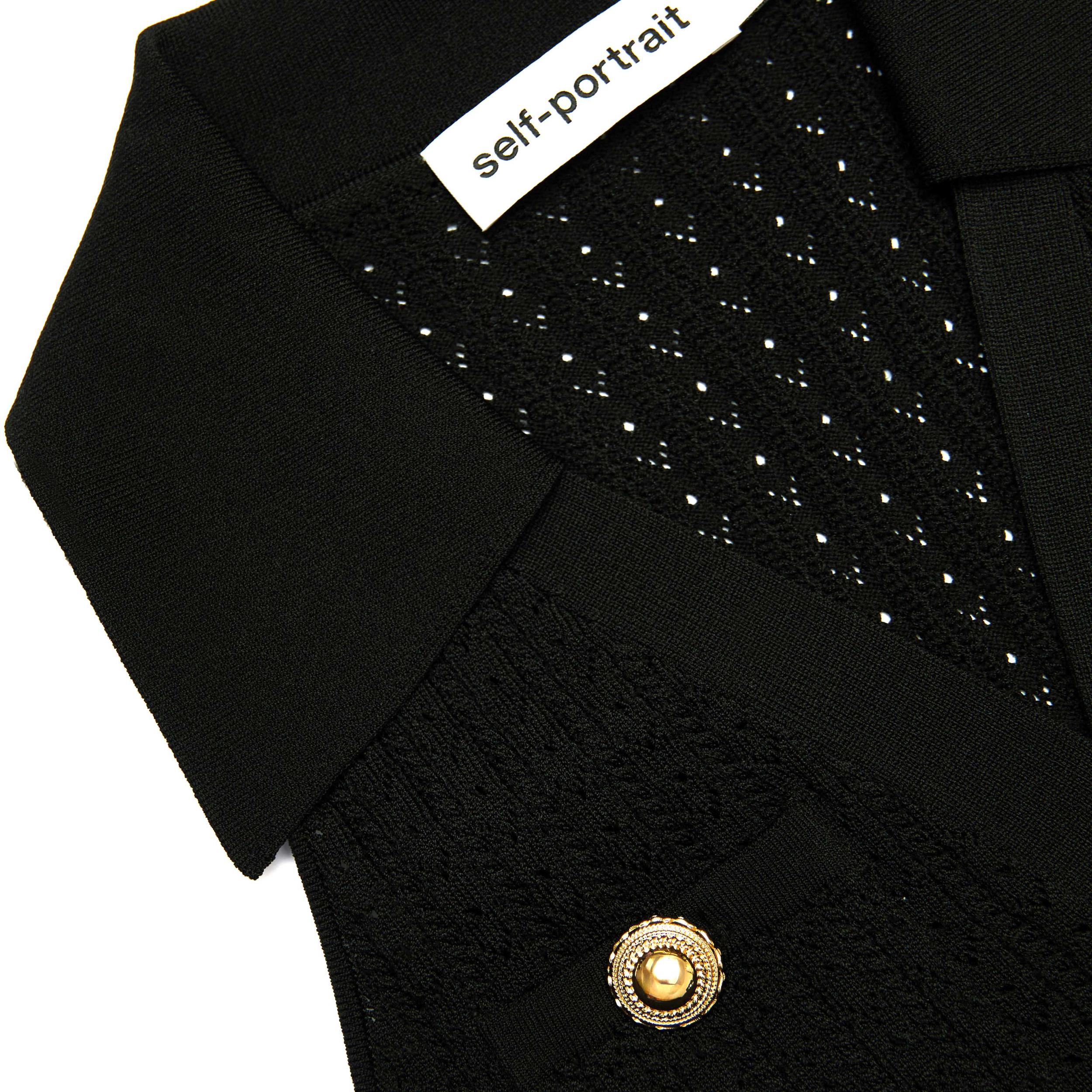 Black Pointelle Knit Mini Dress Product Image