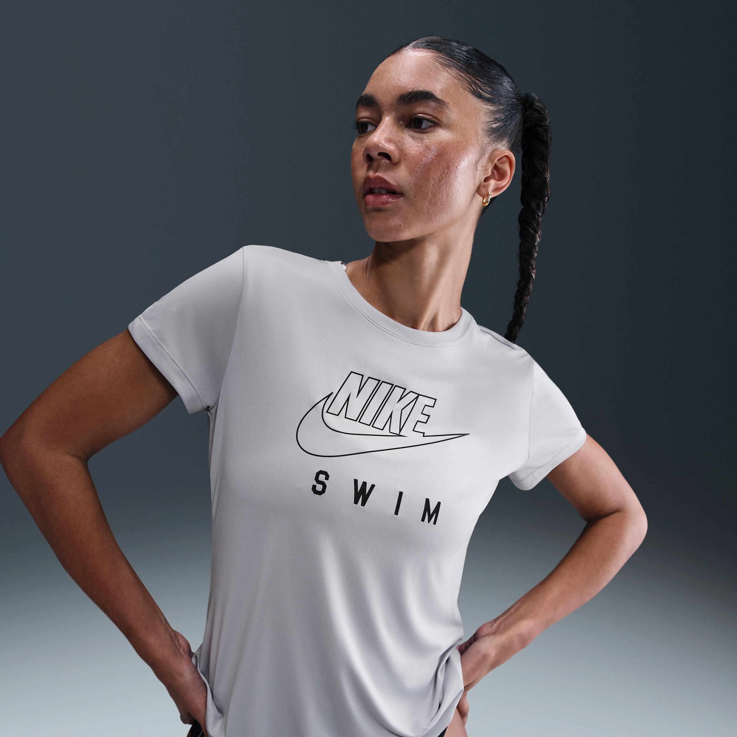 Nike Womens Swim Swoosh Hydroguard Short-Sleeve Top | NESSF326-079 Product Image