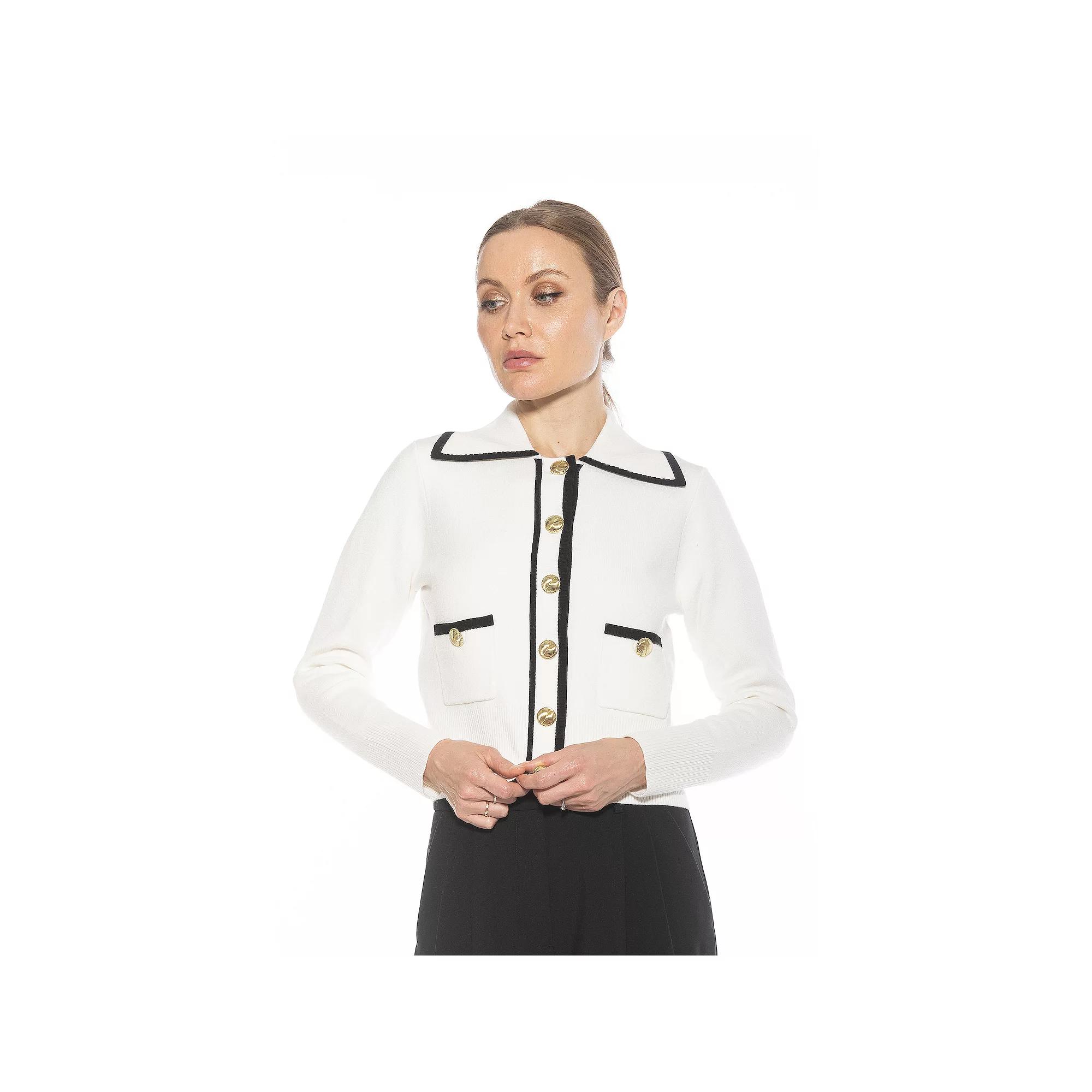 Women's ALEXIA ADMOR Mari Long Sleeve Button Detail Sweater Jacket,  Product Image