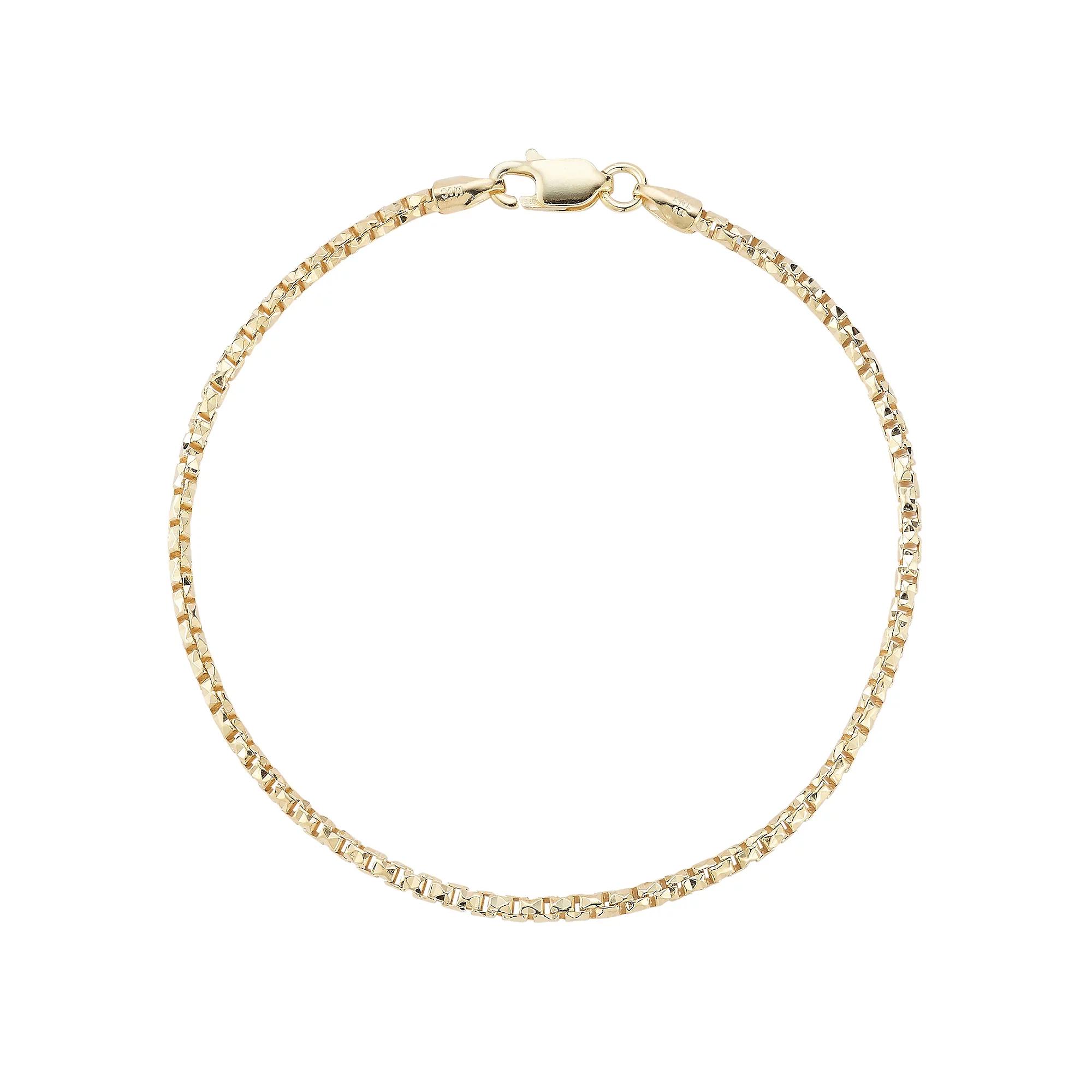 Sunkissed Sterling Box Chain Bracelet, Women's, Size: 7", Gold Tone Product Image