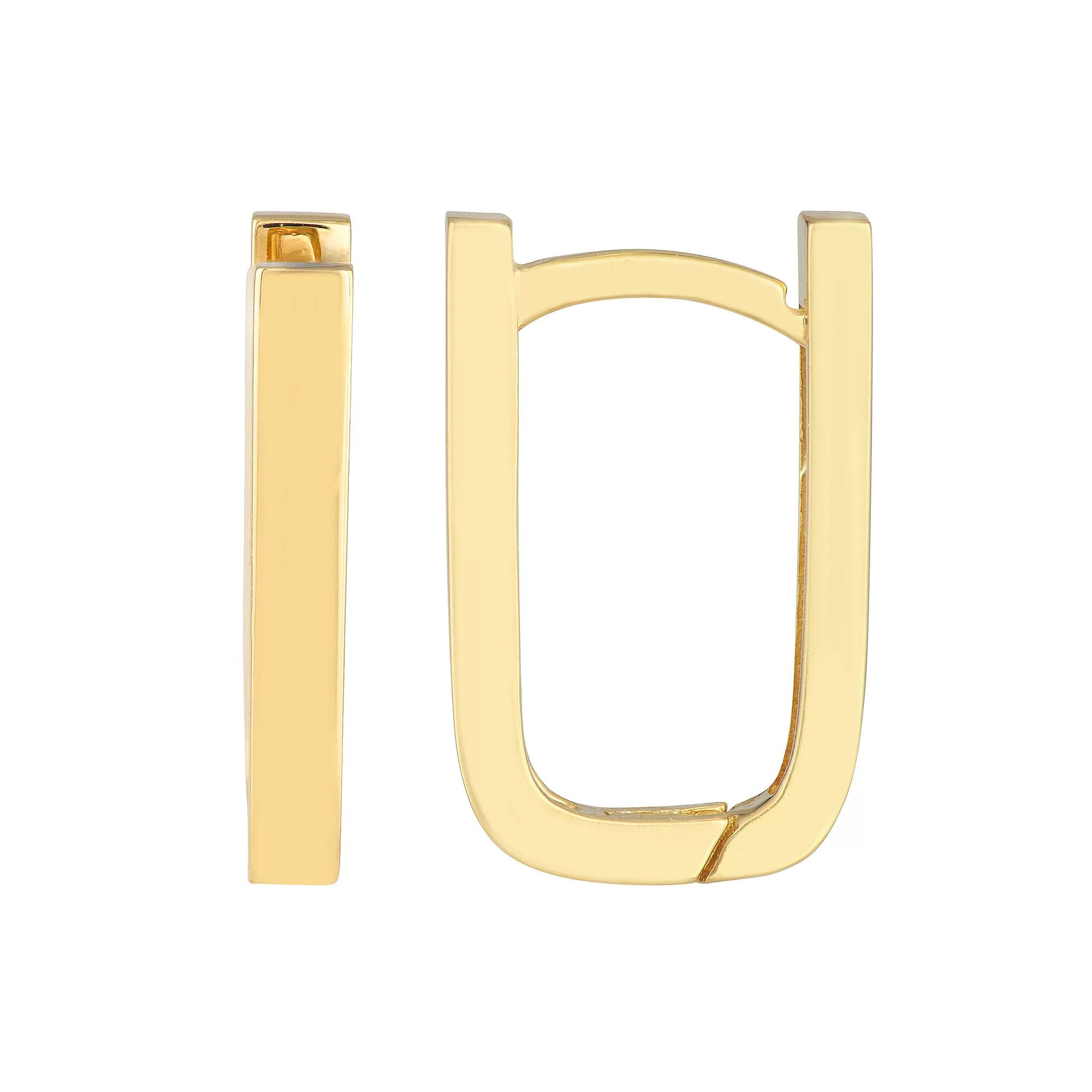 14k Gold Paper Clip Hoop Earrings, Women's Product Image