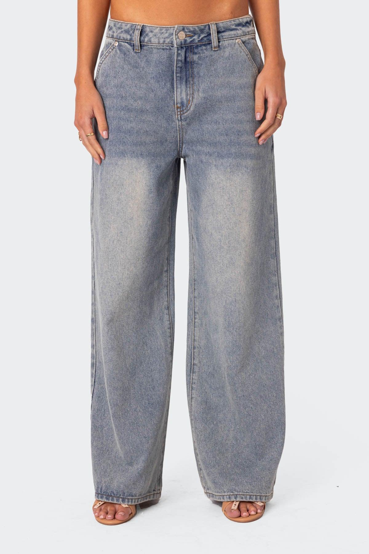 Myla Washed Low Rise Baggy Jeans Product Image