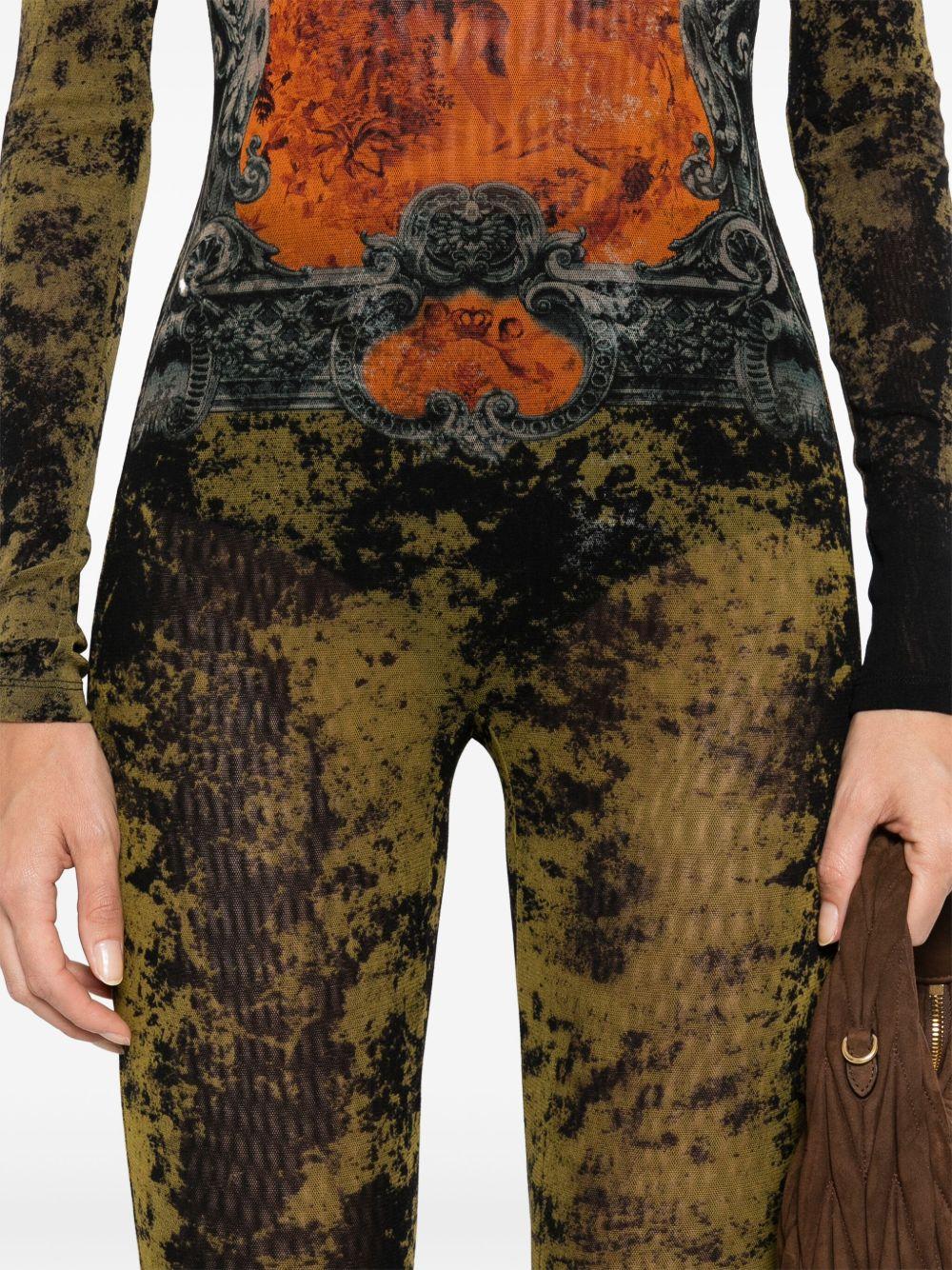 JEAN PAUL GAULTIER Graphic Print Full-length Dress With Long Sleeves In Black Product Image