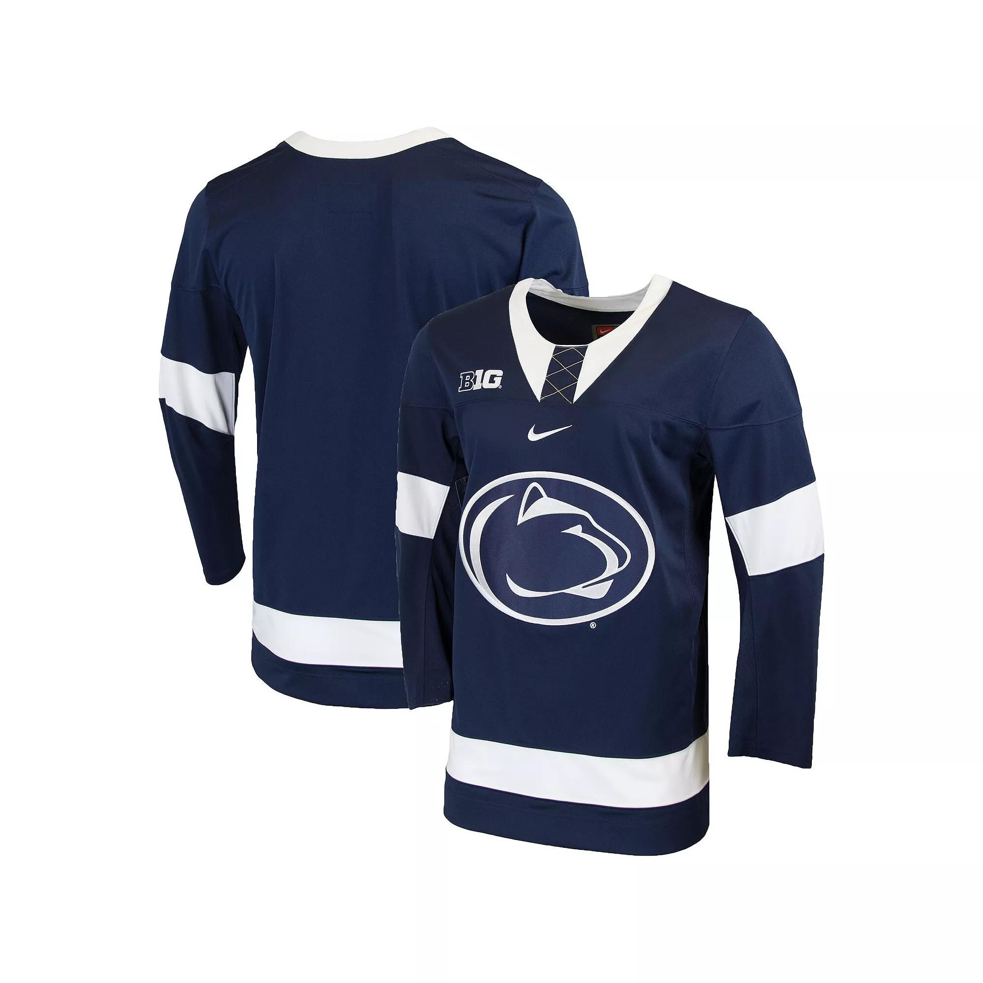 Men's Nike Navy Penn State Nittany Lions Replica College Hockey Jersey, Size: Small, Blue Product Image