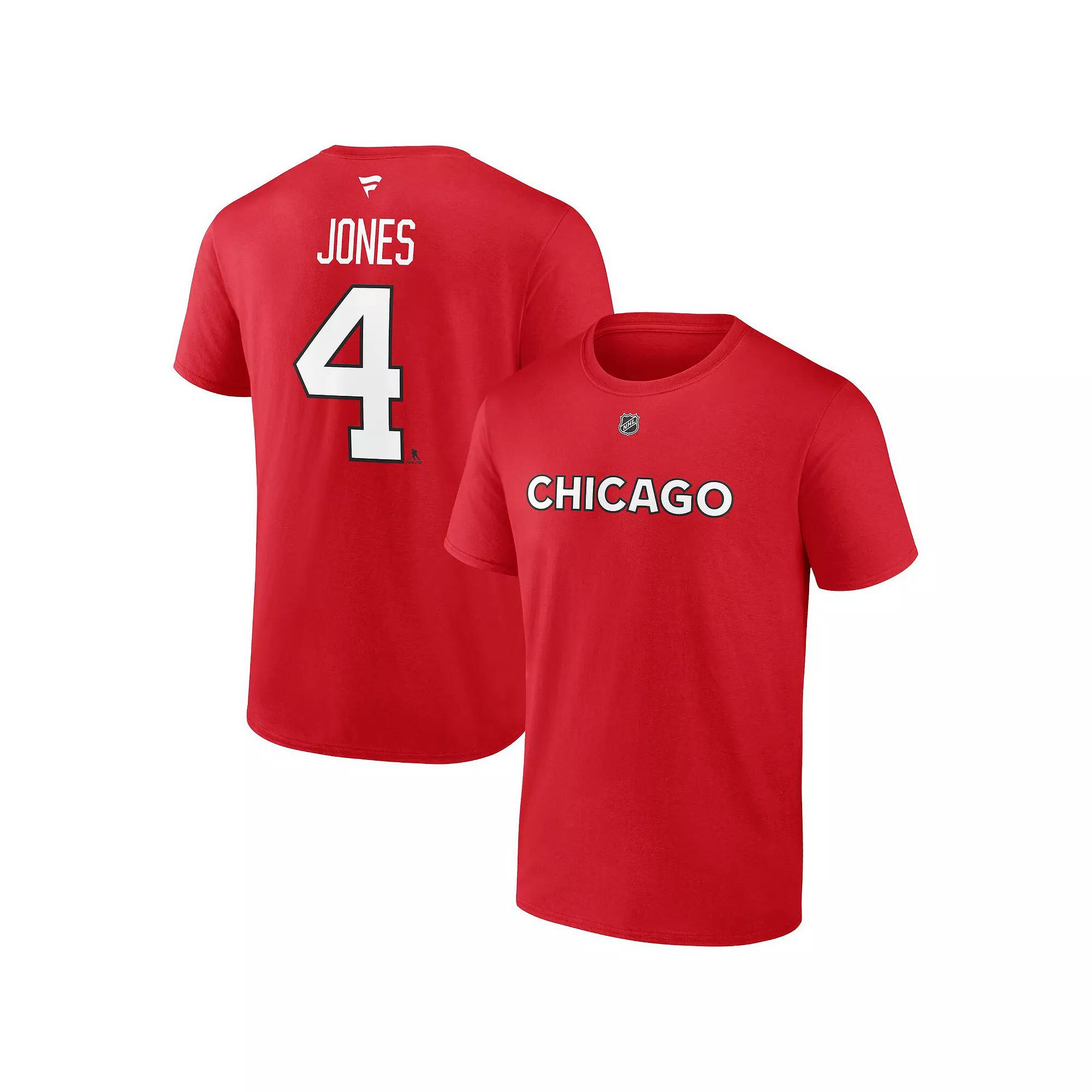 Men's Fanatics Branded Seth Jones Red Chicago Blackhawks Special Edition 2.0 Name & Number T-Shirt, Size: Large Product Image