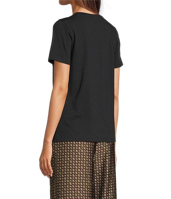 Le' AL.X Organic Cotton Knit Crew Neck Short Sleeve Tee Shirt Product Image