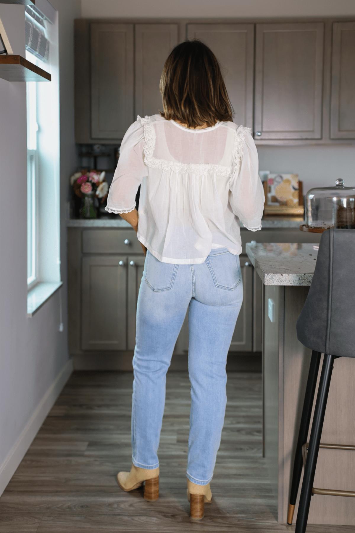 Everyday Light Wash High Rise Straight Leg Jeans - FINAL SALE Product Image