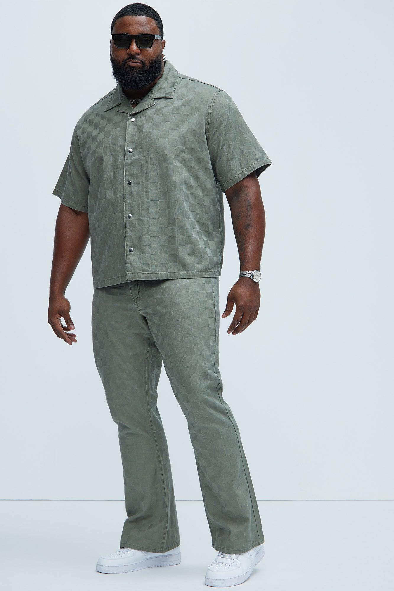 Deprime Stacked Slim Flare Pants - Olive Product Image