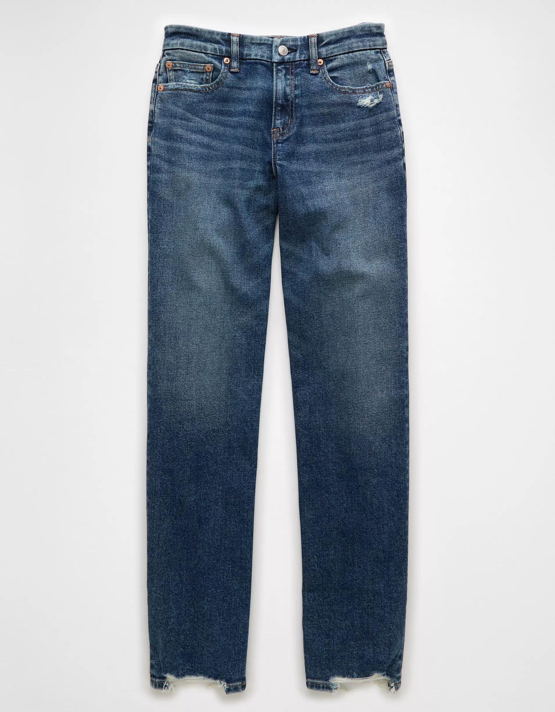 AE Stretch Curvy High-Waisted Straight Jean Product Image