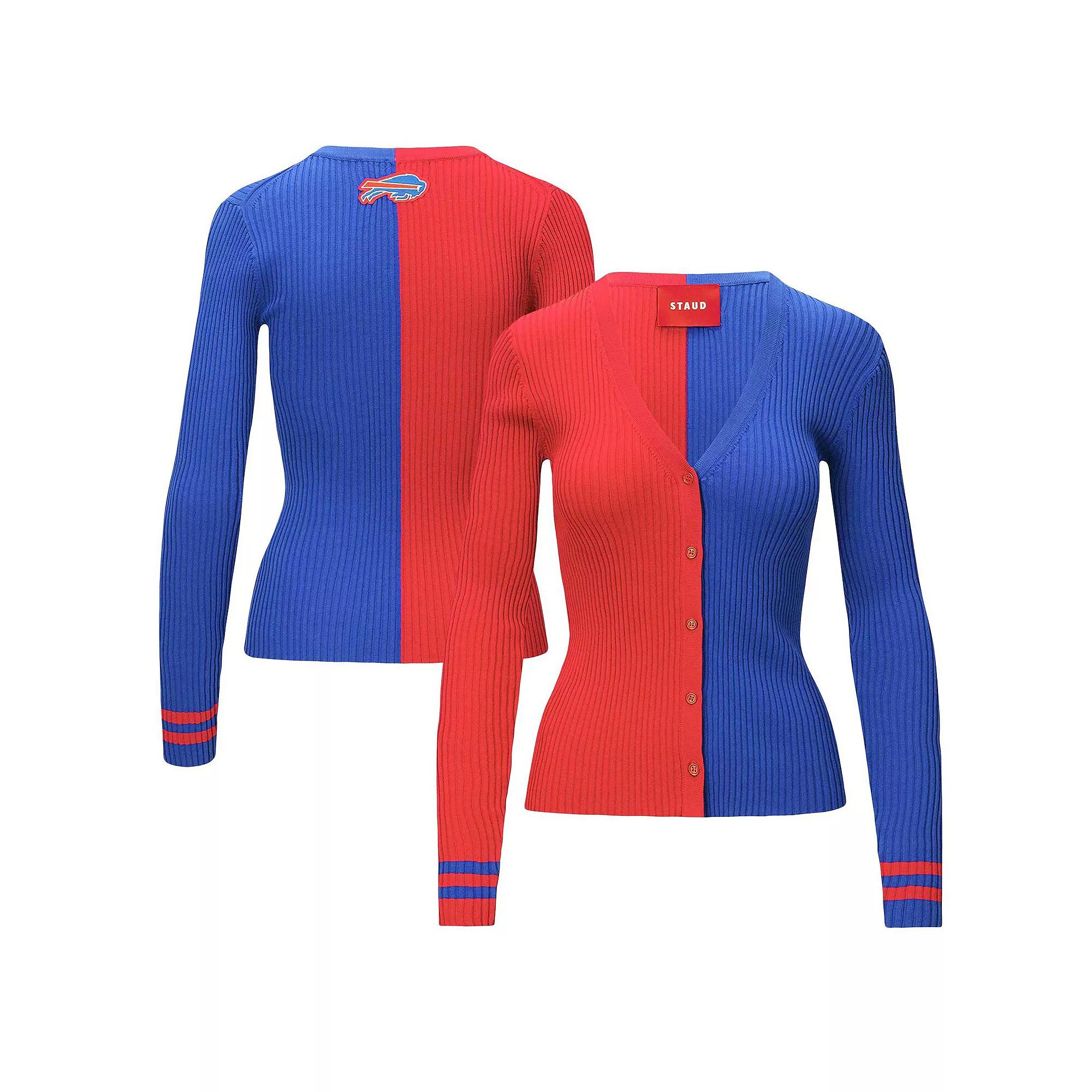 Women's STAUD Red/Royal Buffalo Bills Cargo Sweater, Size: Large Product Image