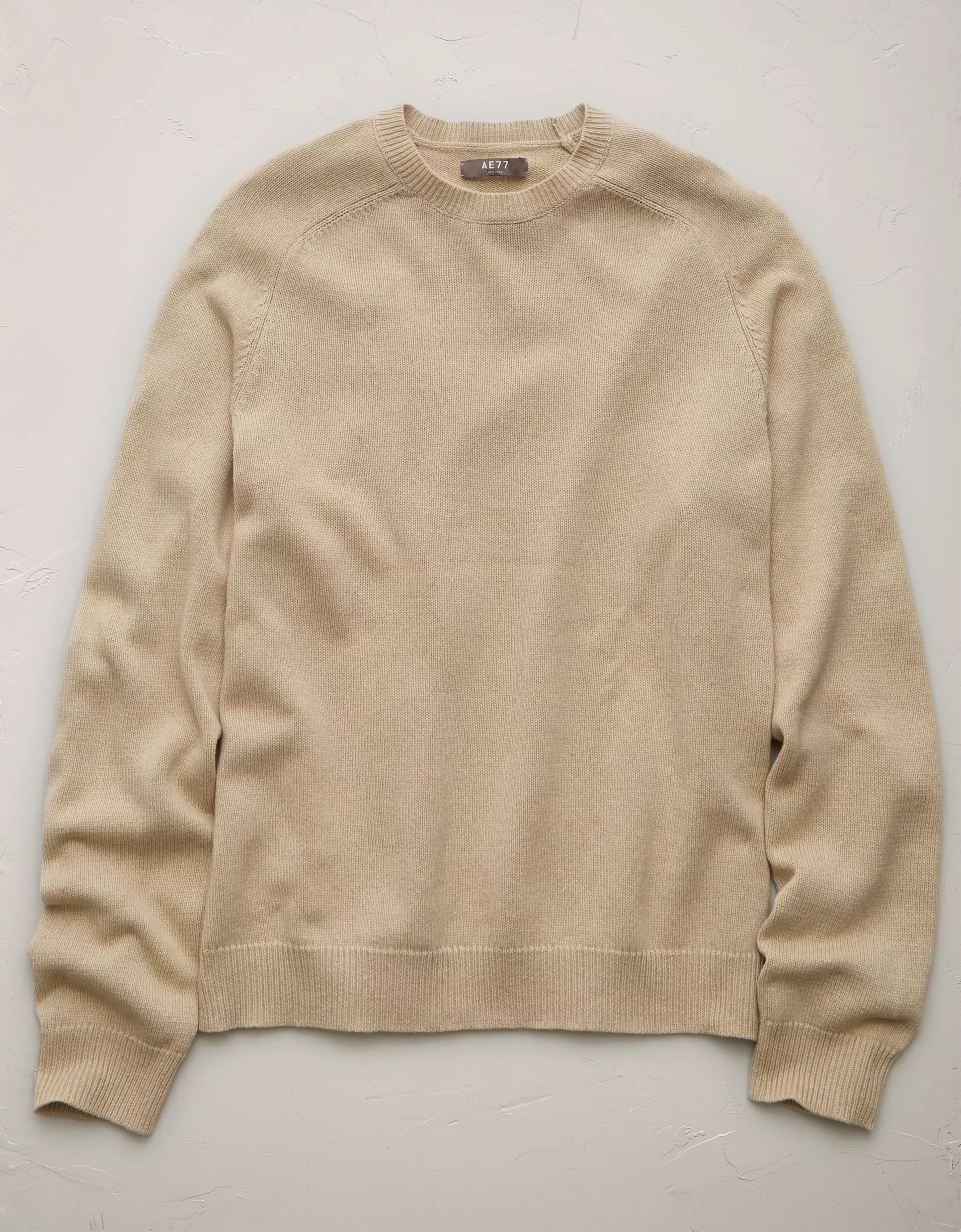 AE77 Premium Cashmere-Blend Crew Neck Sweater Product Image