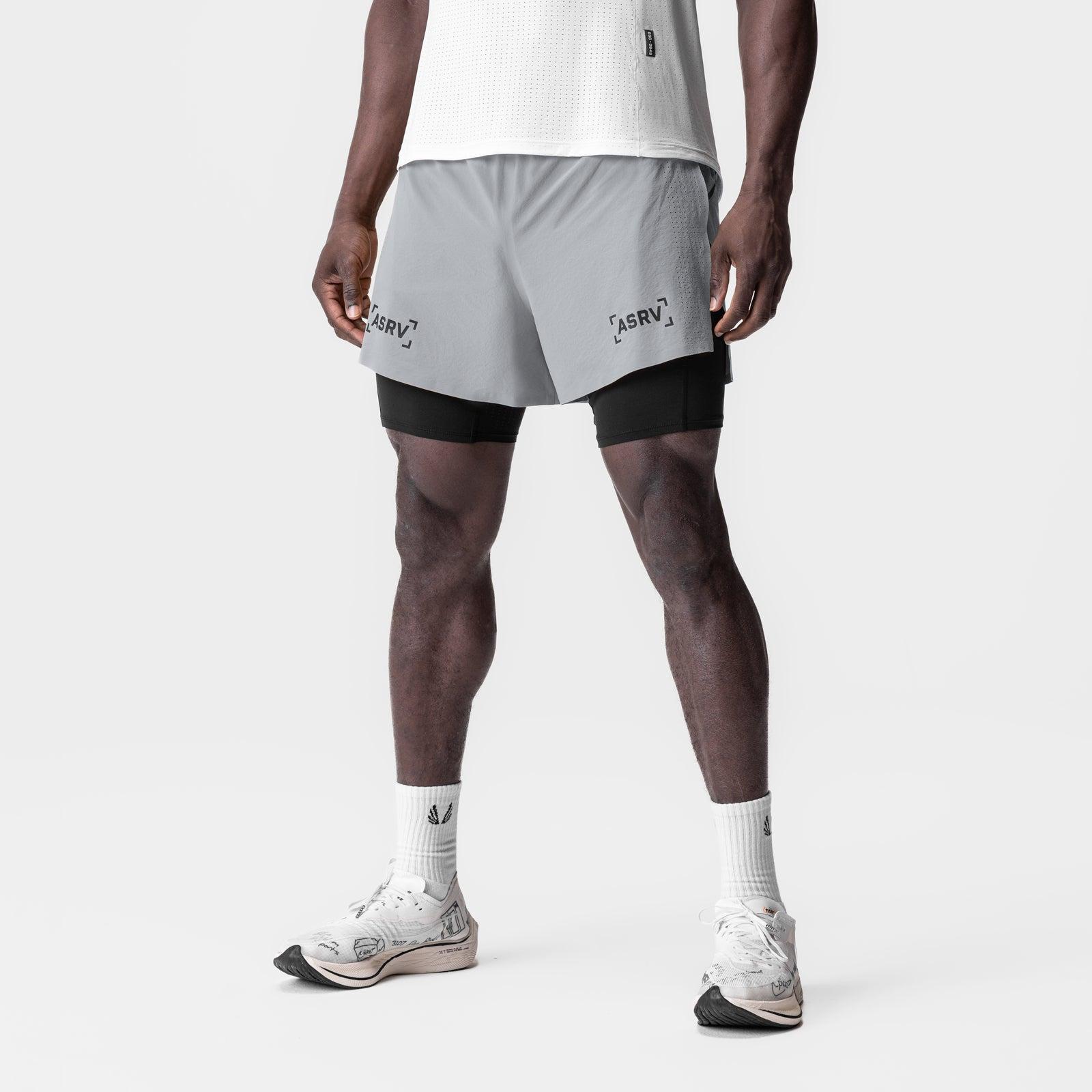 0951. Aerotex™ 4" High Split Liner Short - Slate Grey Male Product Image