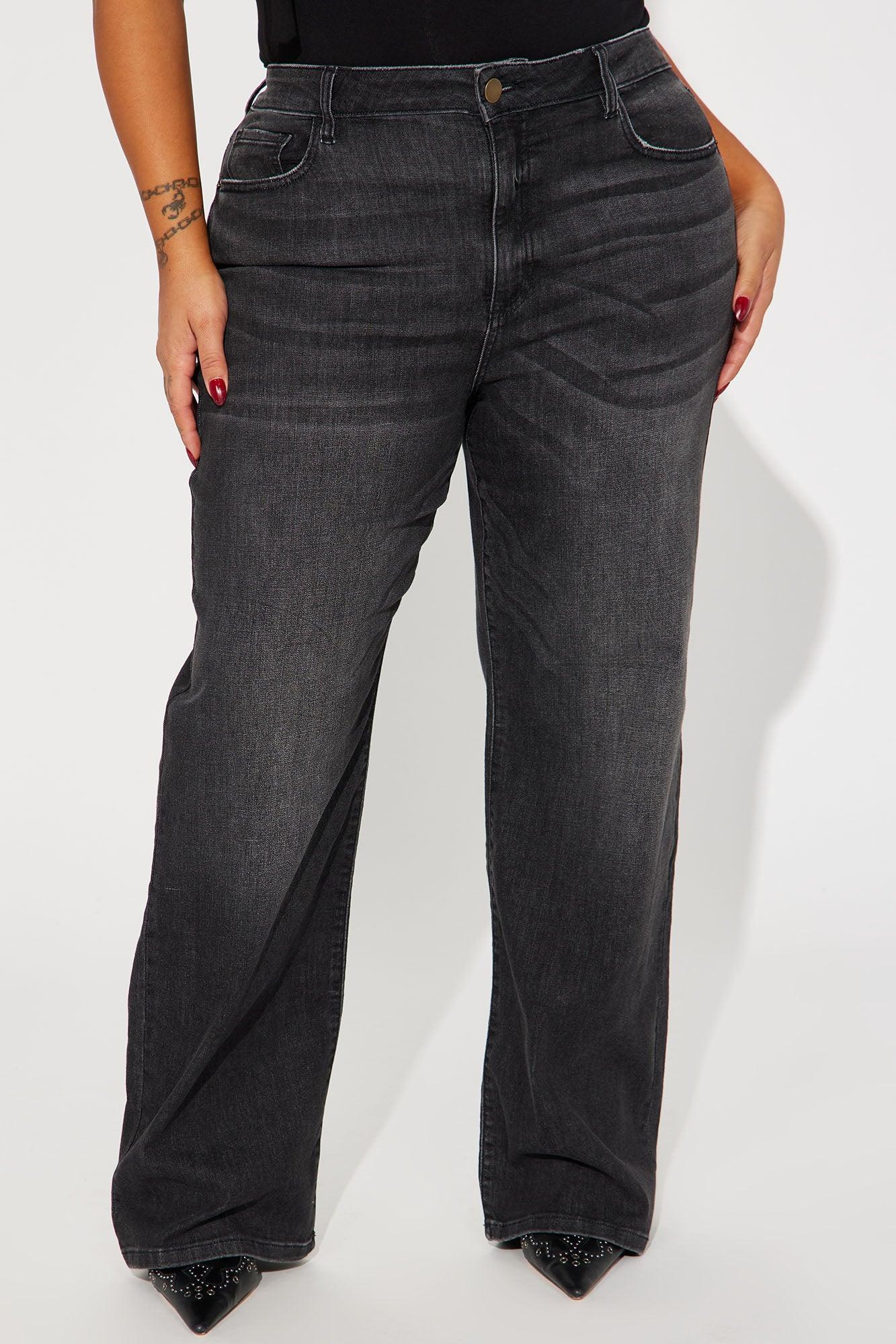Bellissima Basic Stretch Straight Leg Jeans - Black Wash Product Image