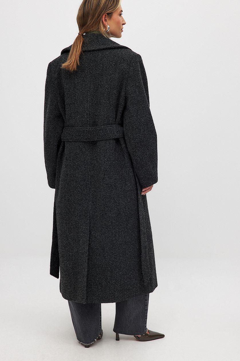Herringbone Belted Coat Product Image