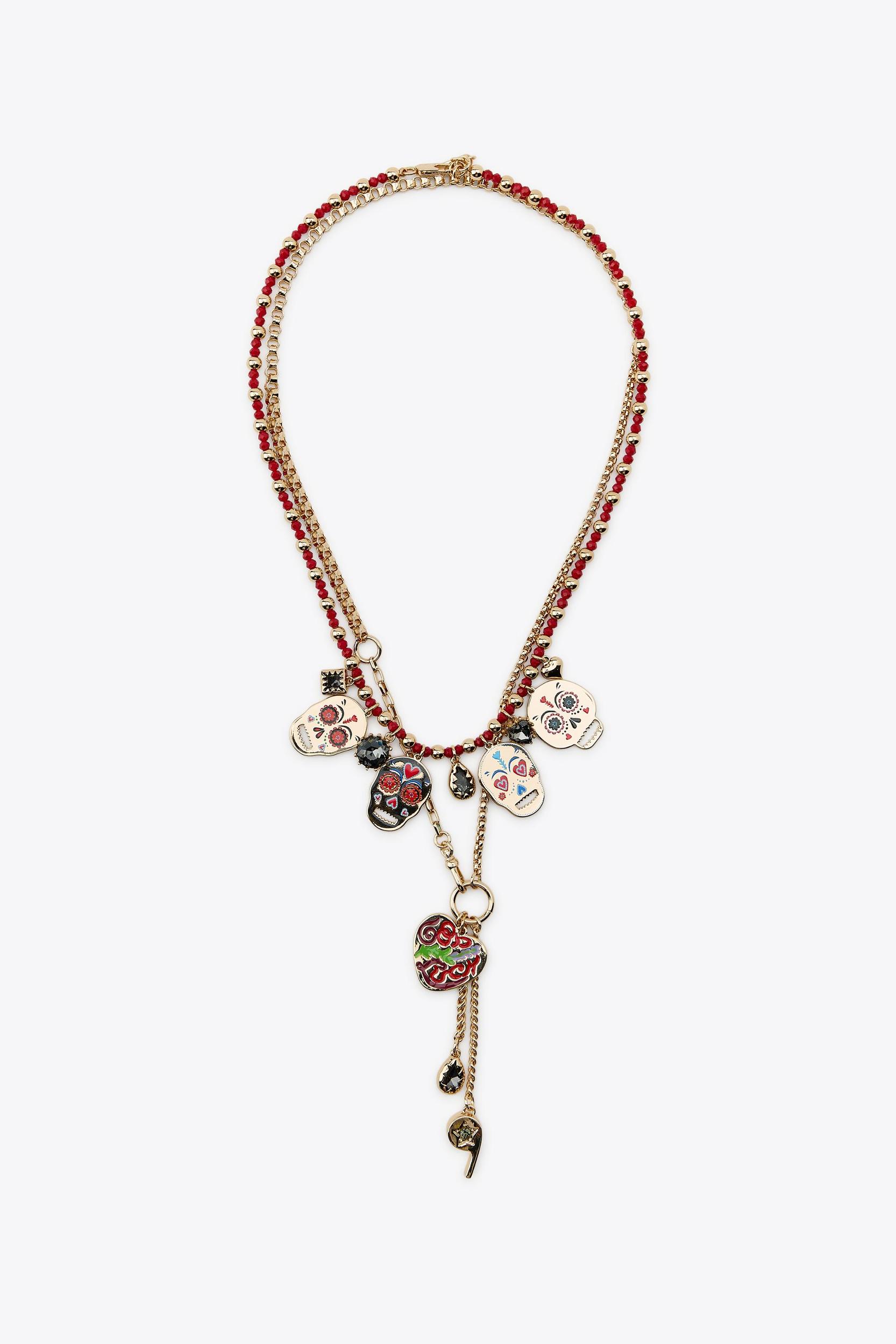 2-PACK OF ENAMELED SKULL NECKLACES Product Image