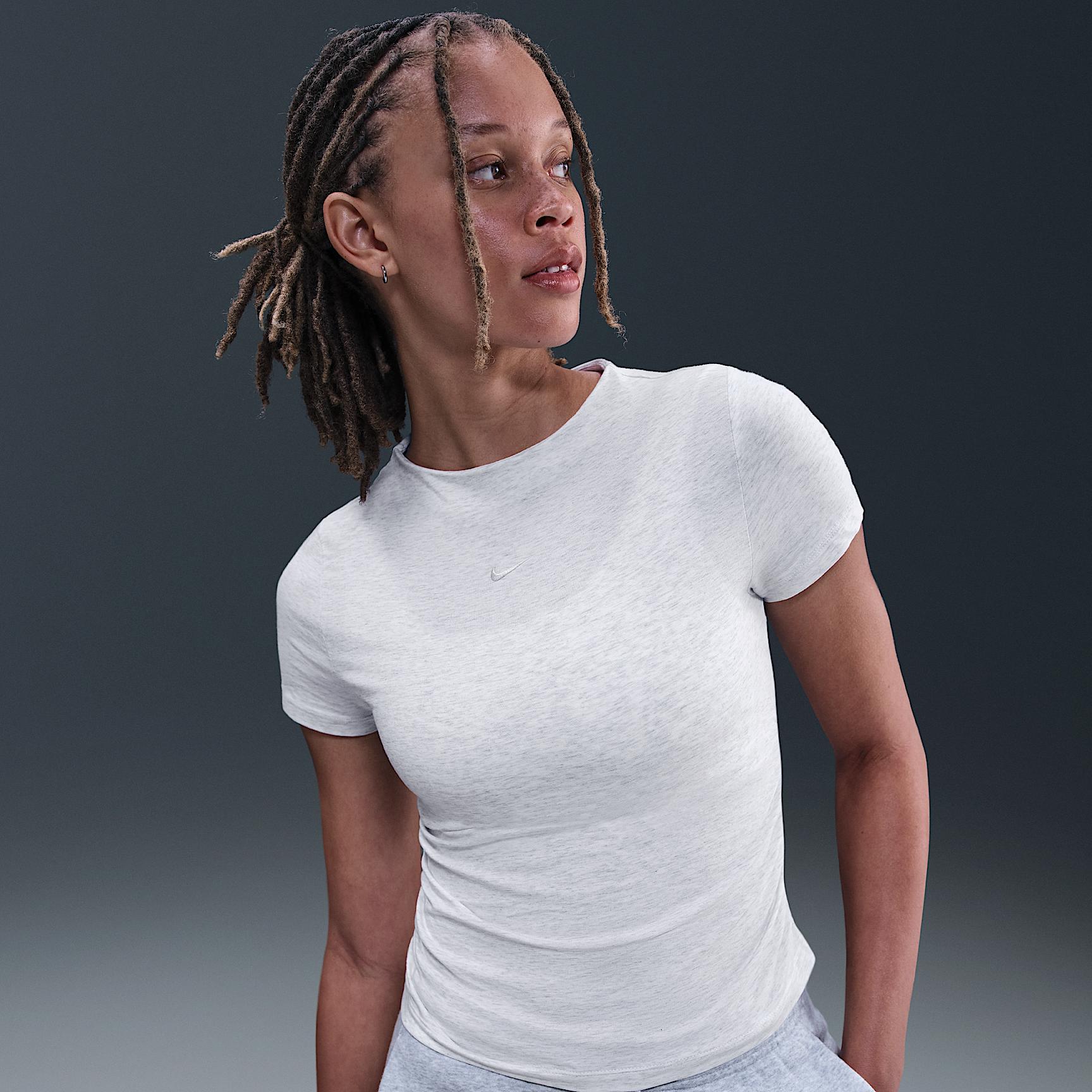 Womens Nike Sportswear Chill Knit Tight Short-Sleeve Mock-Neck Top | HV2401-051 Product Image