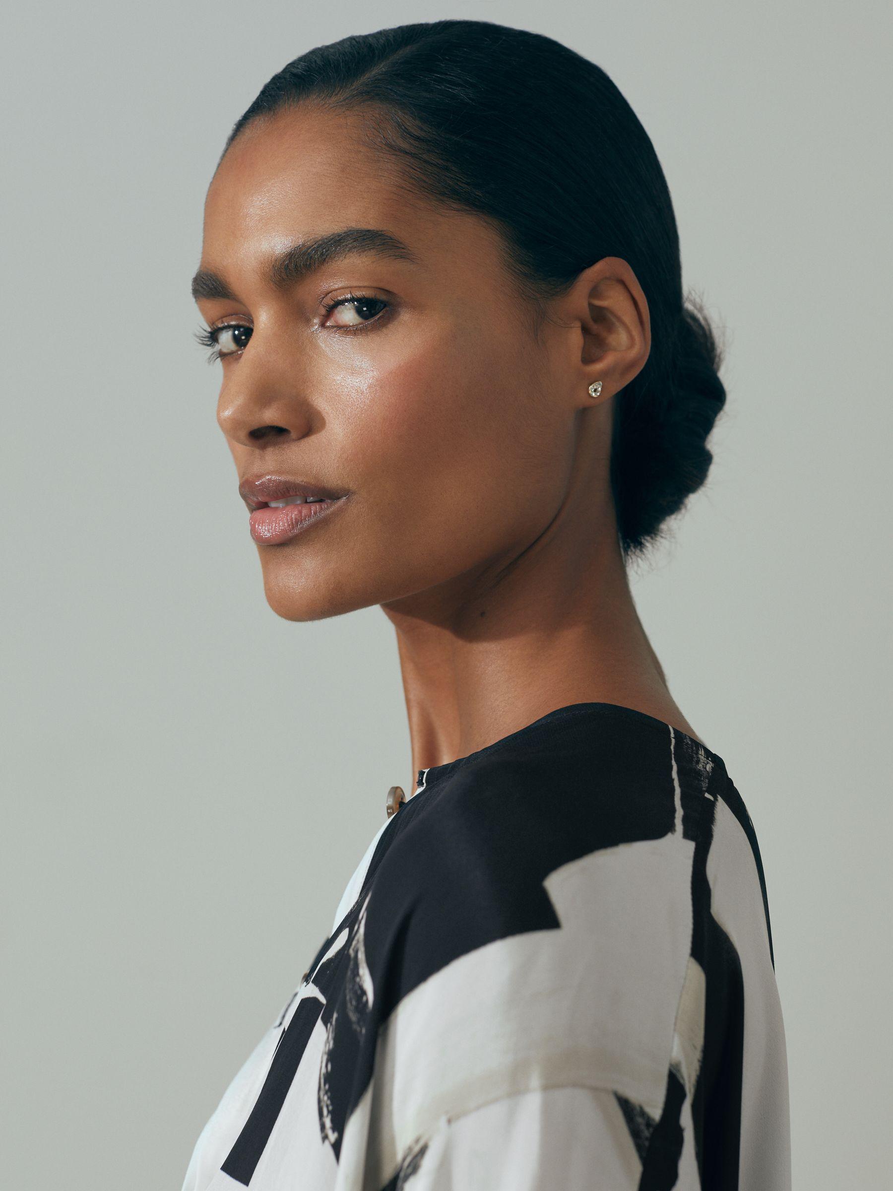 Atelier Italian Cape Sleeve Mini Dress in White/Black Product Image