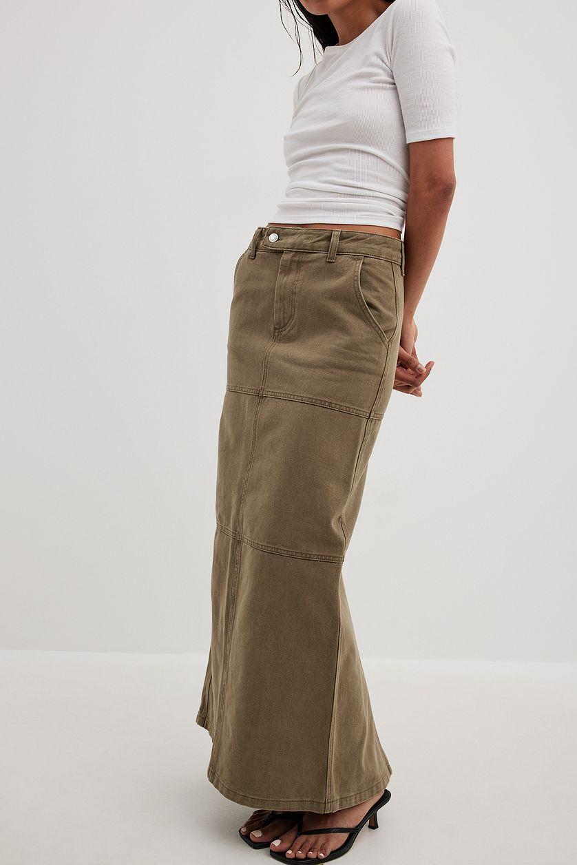 Denim Slit Maxi Skirt Product Image