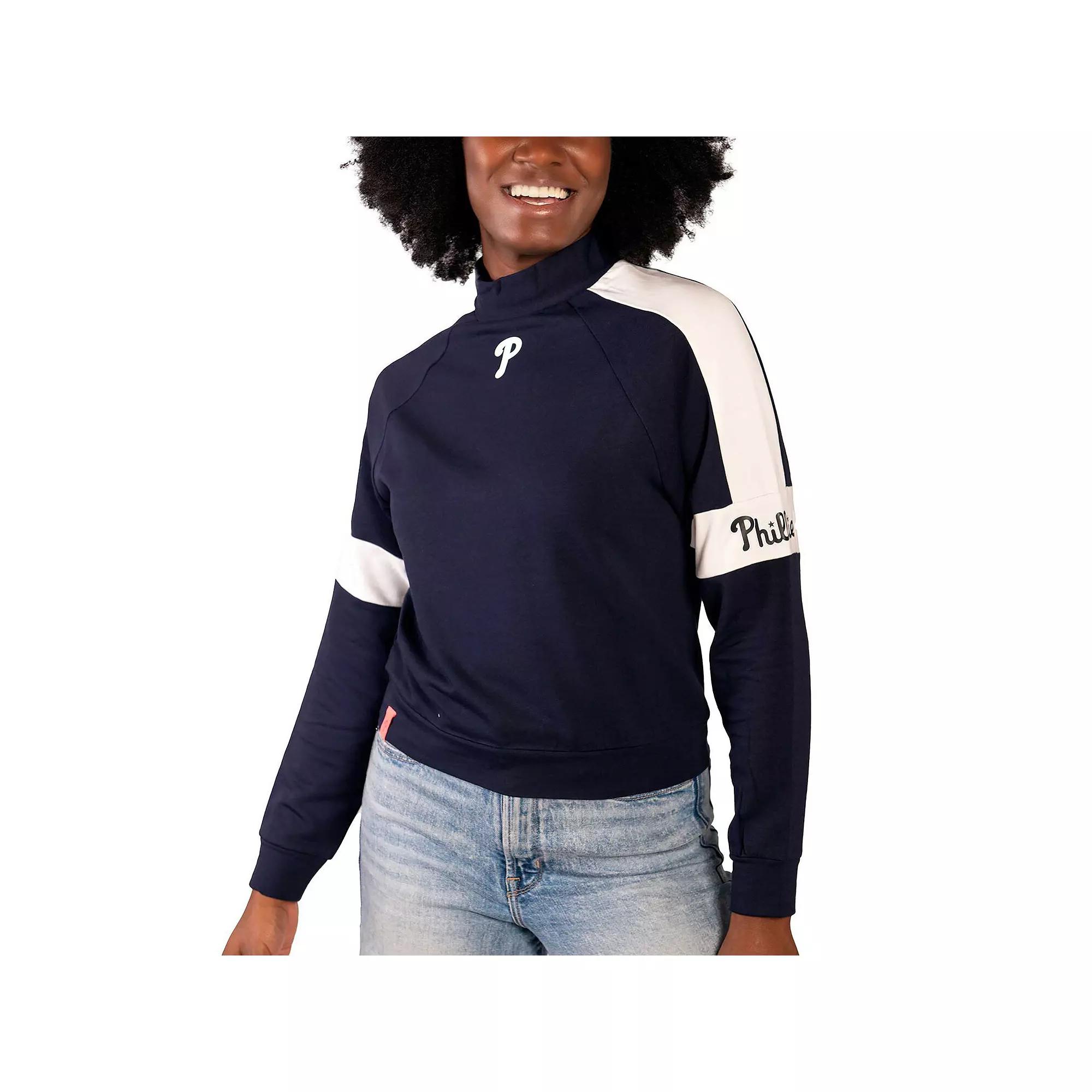 Women's Lusso Navy Philadelphia Phillies Monica Pullover Sweatshirt,  Product Image