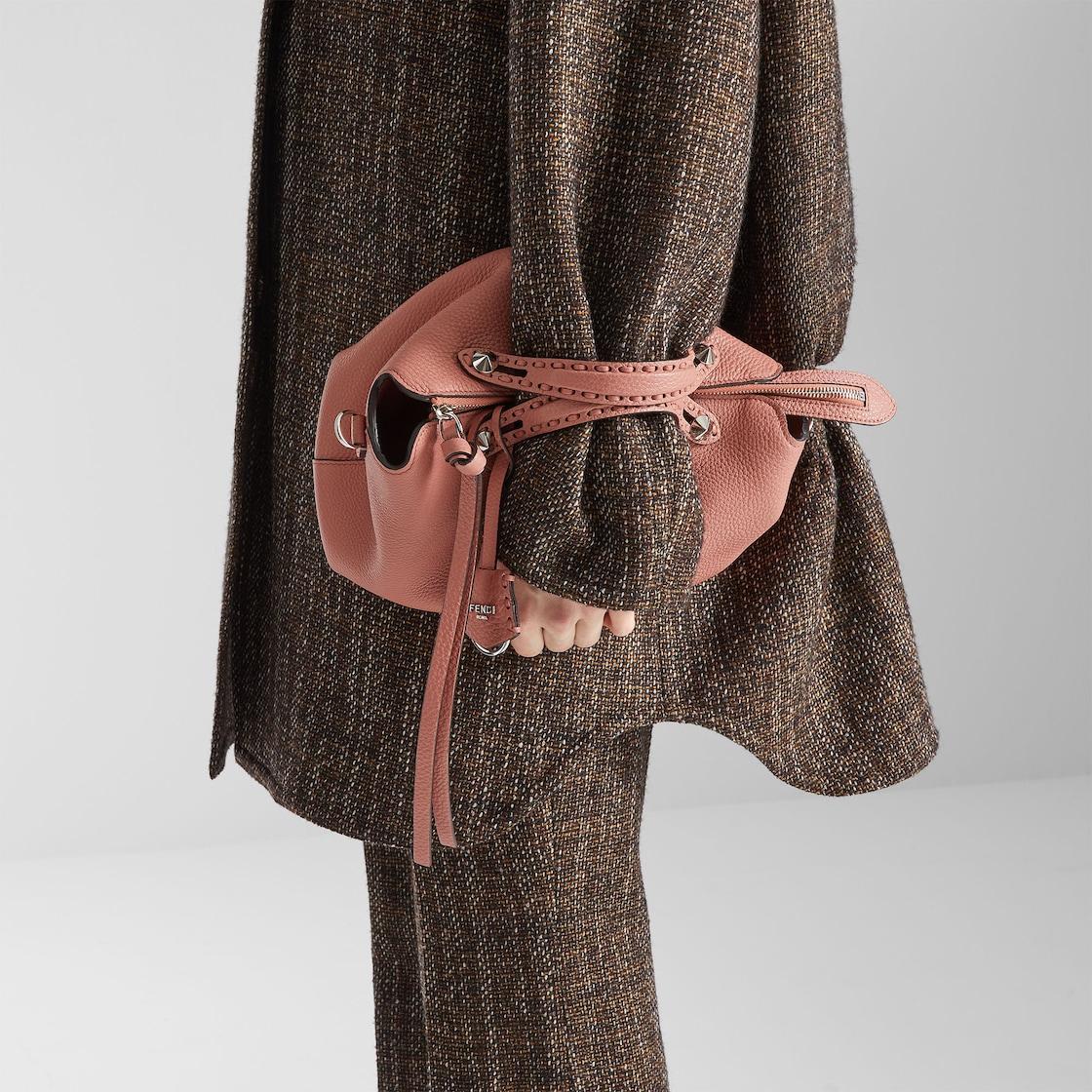 By The Way Selleria MediumPowder pink Selleria bag with 192 hand-sewn topstitches Product Image