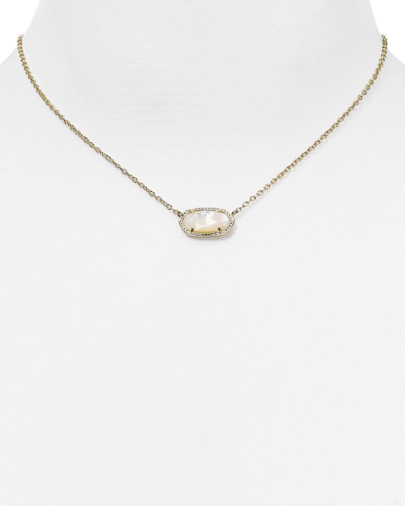 Kendra Scott Elisa Silver Pendant Necklace in Ivory Mother-of-Pearl | Mother Of Pearl/Metal Rhodium Product Image