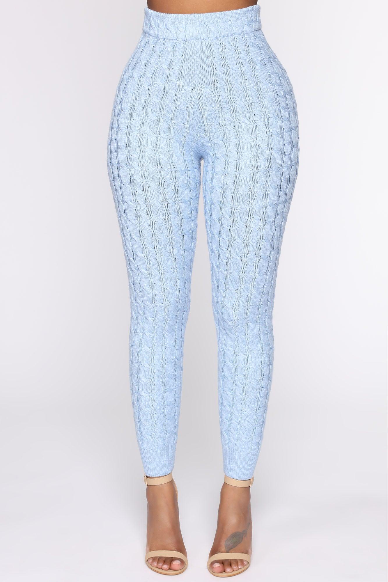 Sweater Sweetie Pant Set - Light Blue Product Image