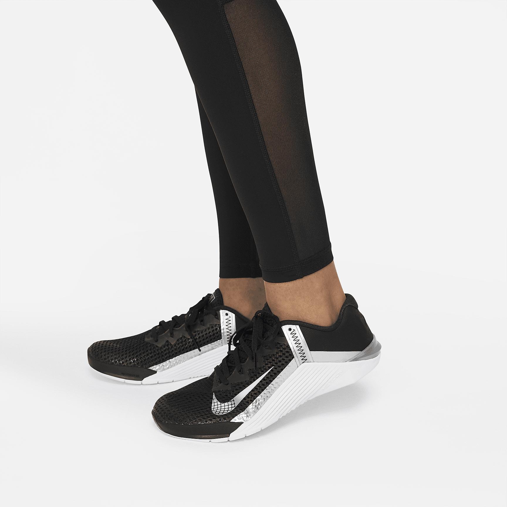Womens Nike Pro Mid-Rise Mesh-Paneled Leggings | CZ9779-010 Product Image