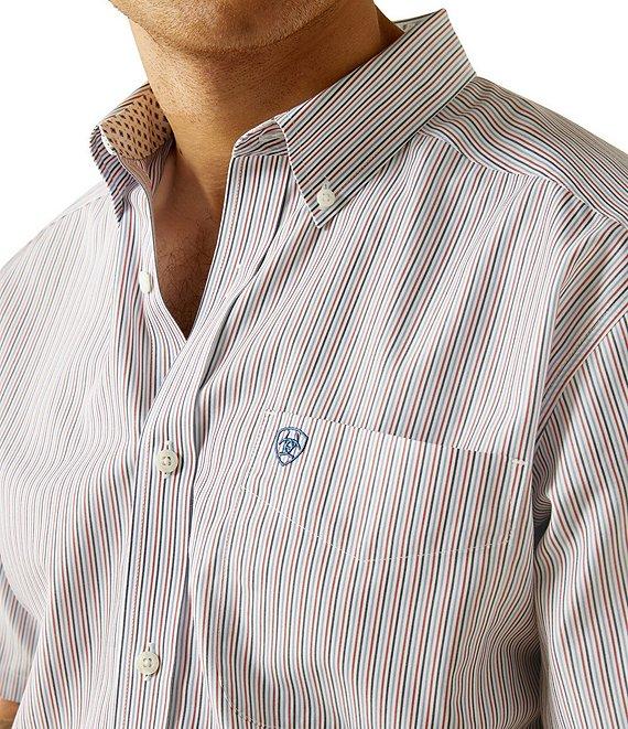 Ariat Classic Fit Dayton Wrinkle Free Short Sleeve Striped Woven Shirt Product Image