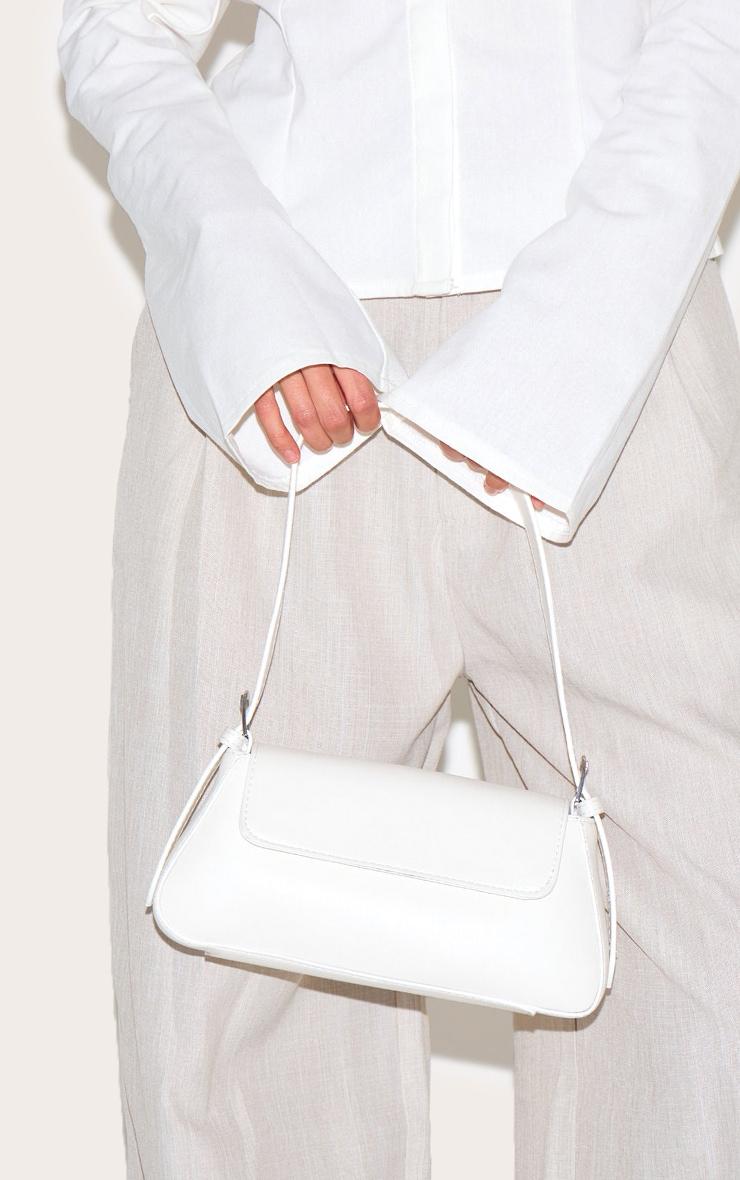 White Trapeze Simple Shoulder Bag Product Image
