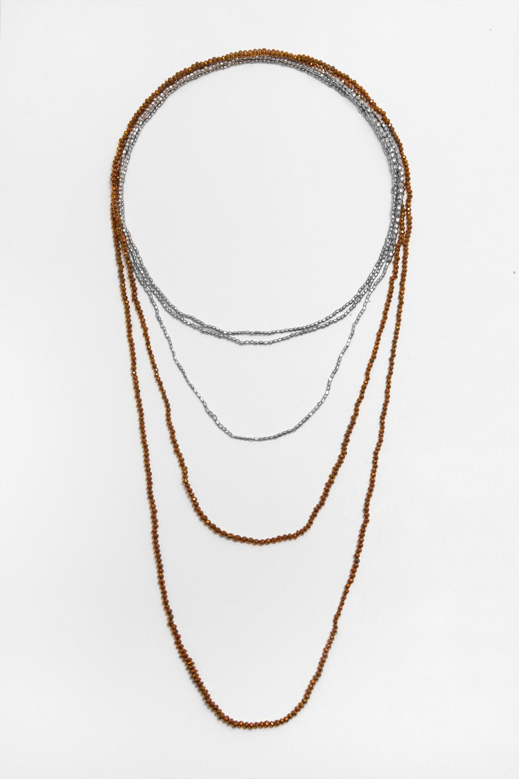 Double-strand necklace with beads Product Image