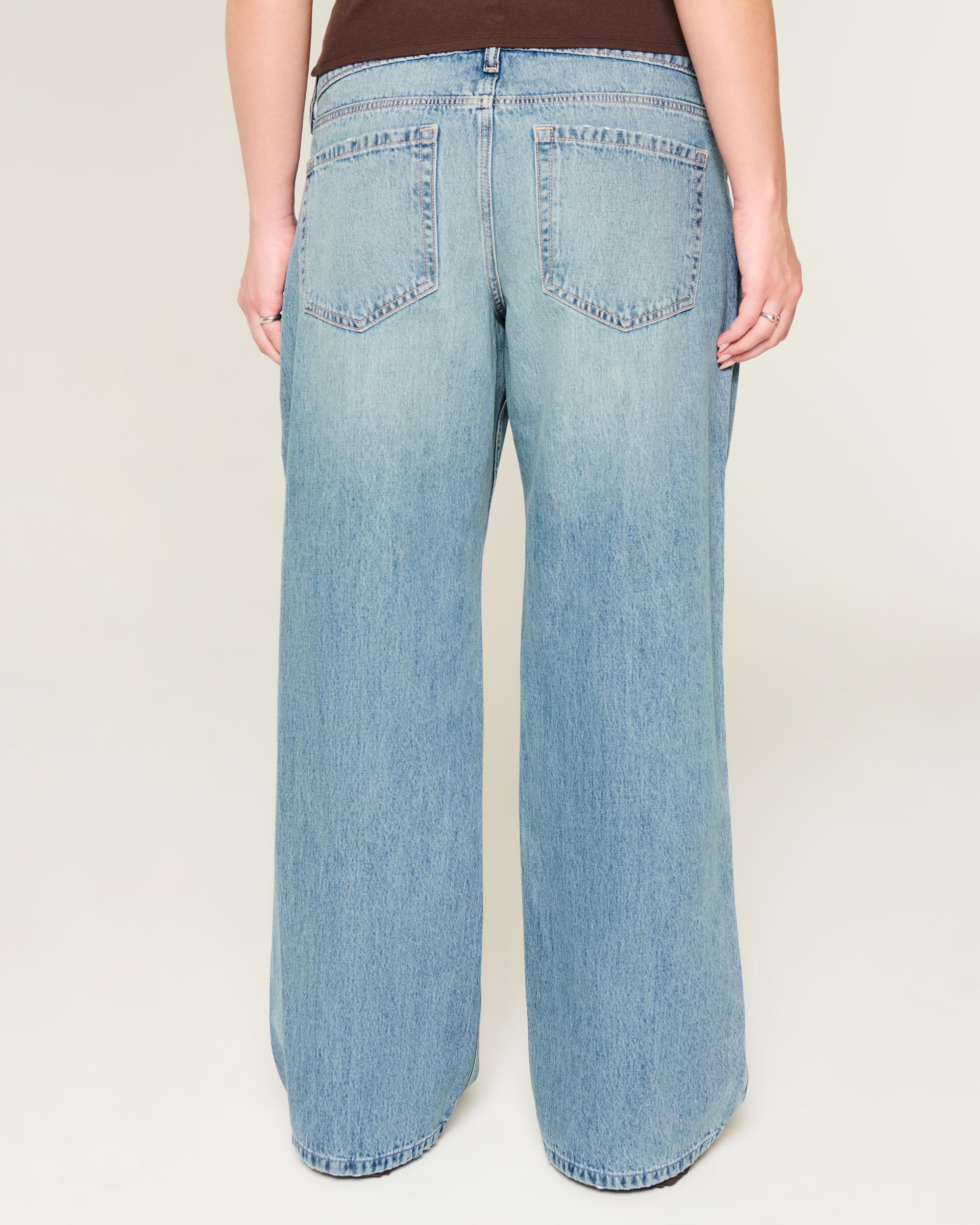 Low-Rise Medium Wash Baggy Jeans Product Image