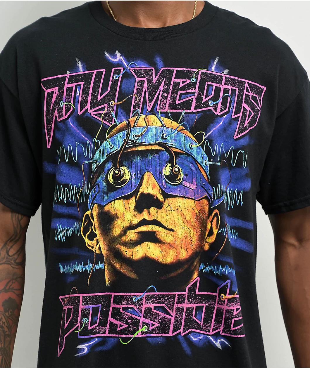 AMP Brain Waves Black T-Shirt Product Image