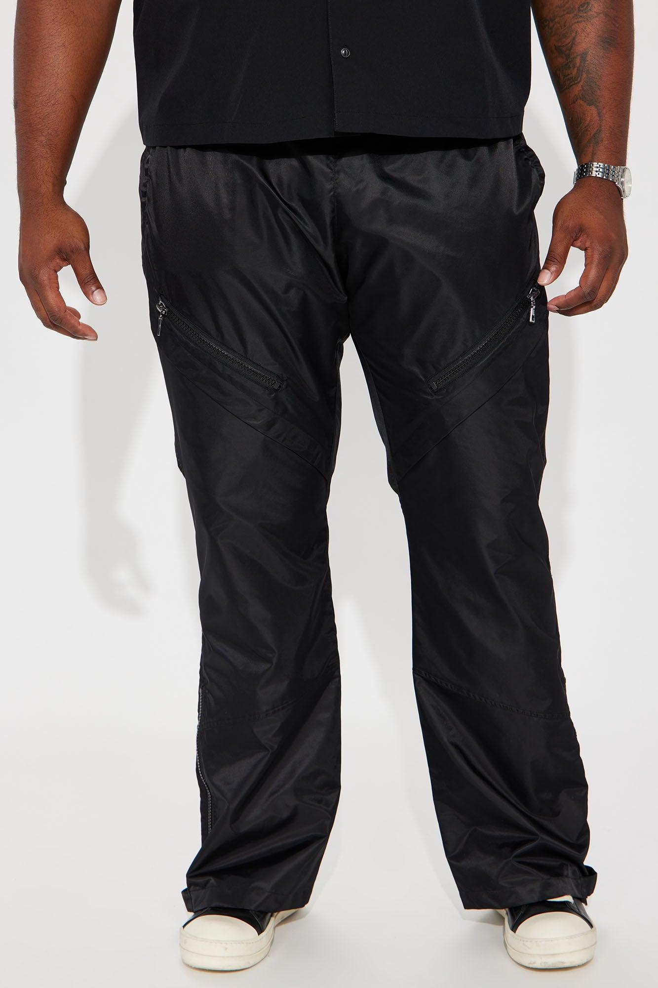 Play The Track Stacked Slim Flare Nylon Pants - Black Product Image