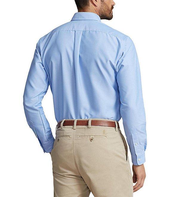 Polo Ralph Lauren Big & Tall Solid Oxford Performance Stretch Long Sleeve Woven Shirt Product Image