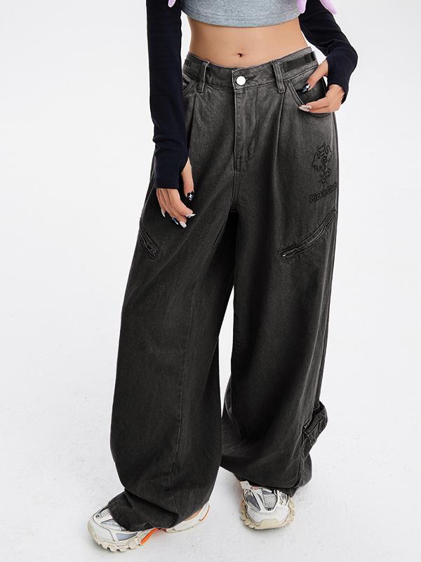 Star Spider Web Orint Cargo Jeans Product Image