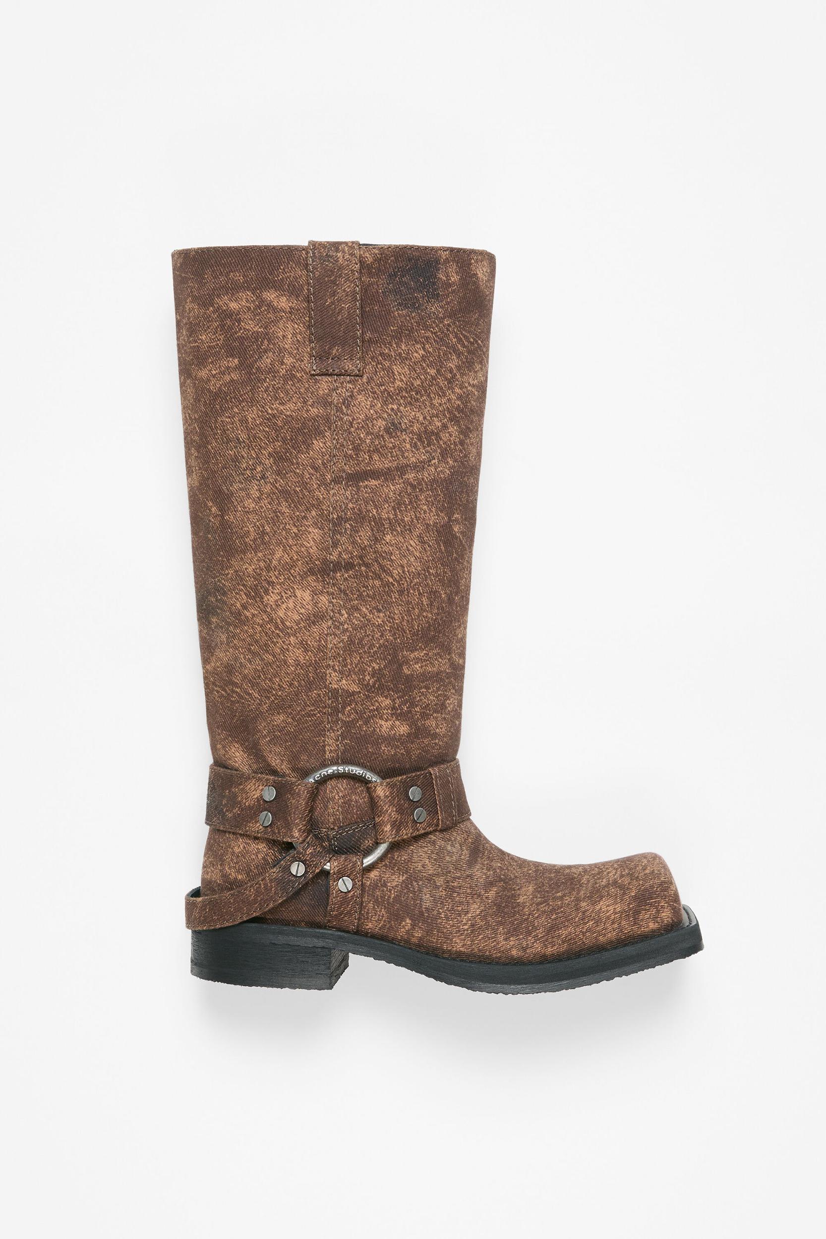 Denim buckle boots Product Image