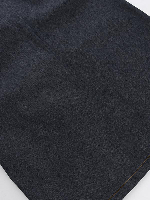 Plunge Neck Bandeau Denim Mini Dress Product Image