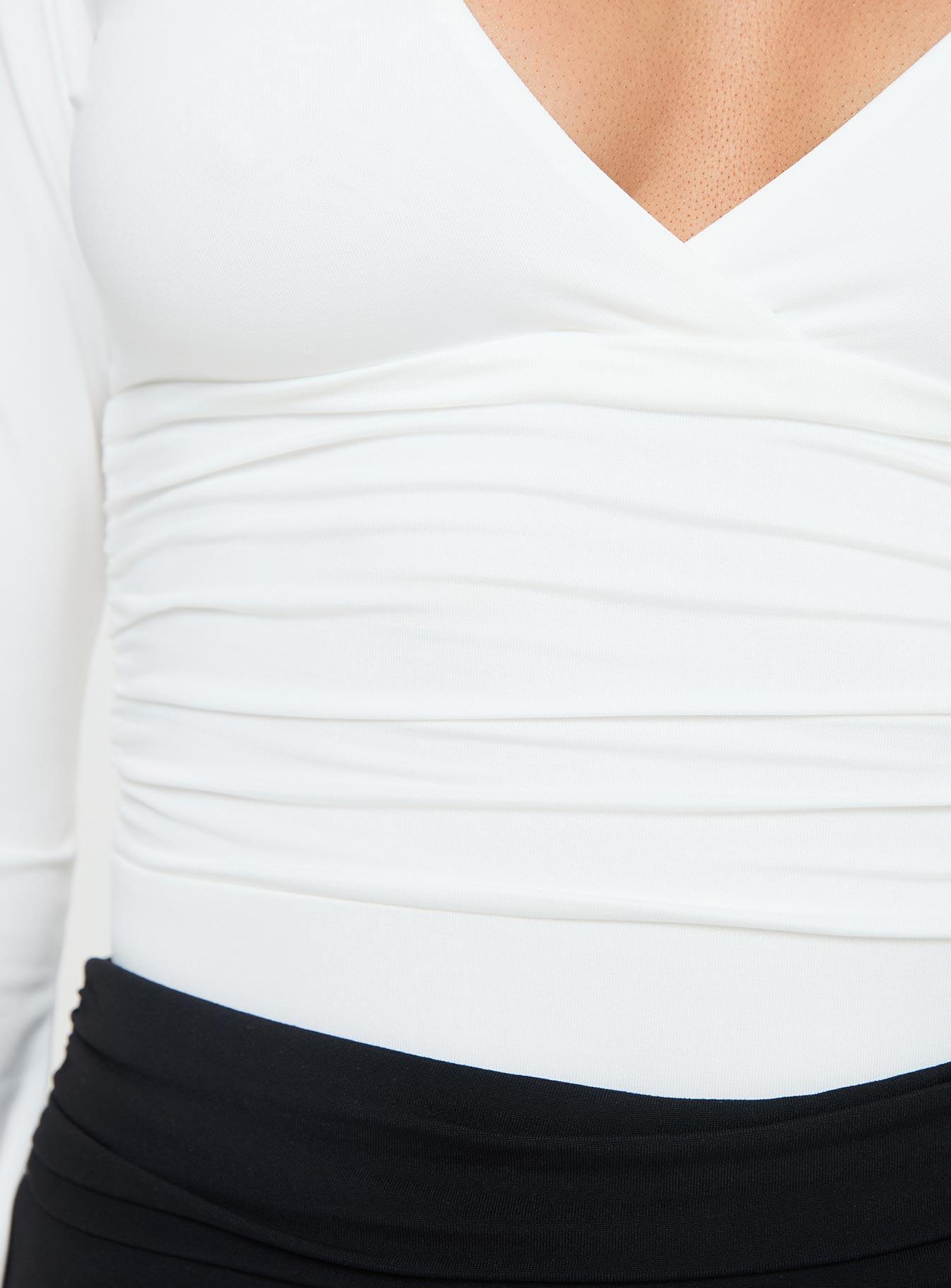 Xander Long Sleeve Bodysuit White Product Image