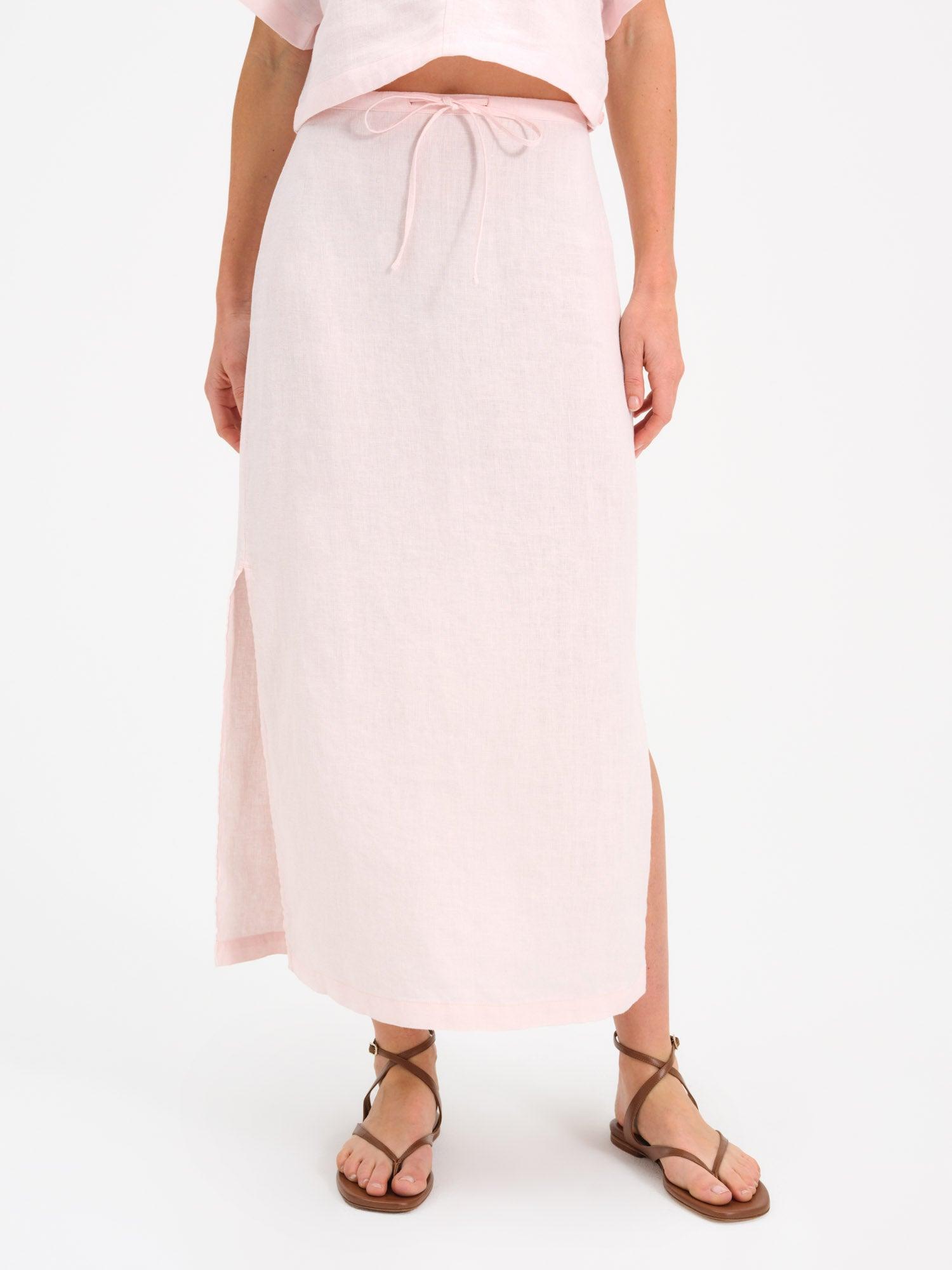 Organic Linen Midi Skirt Female Product Image