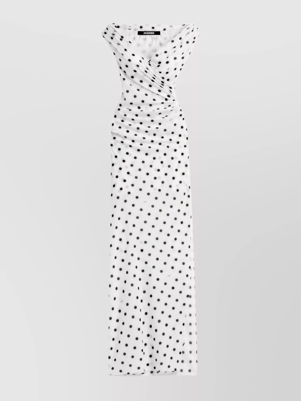 JACQUEMUS Women Rita Pois Long Dress In White Product Image