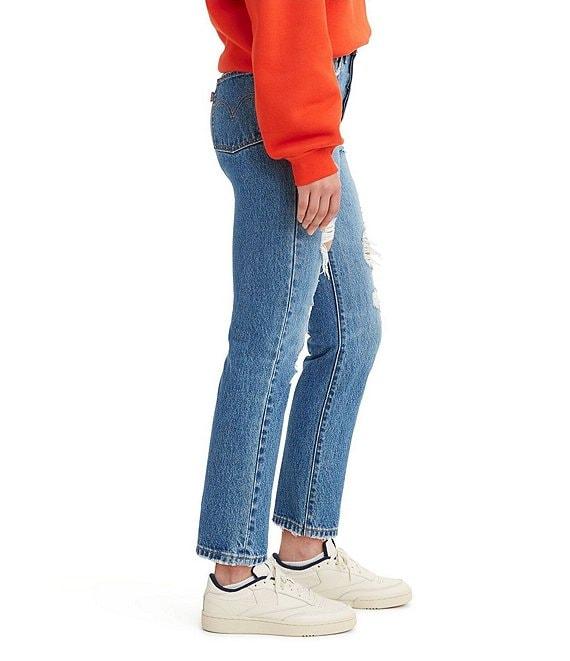 Levi's® 501 High Rise Distressed Cropped Straight Skinny Jeans Product Image