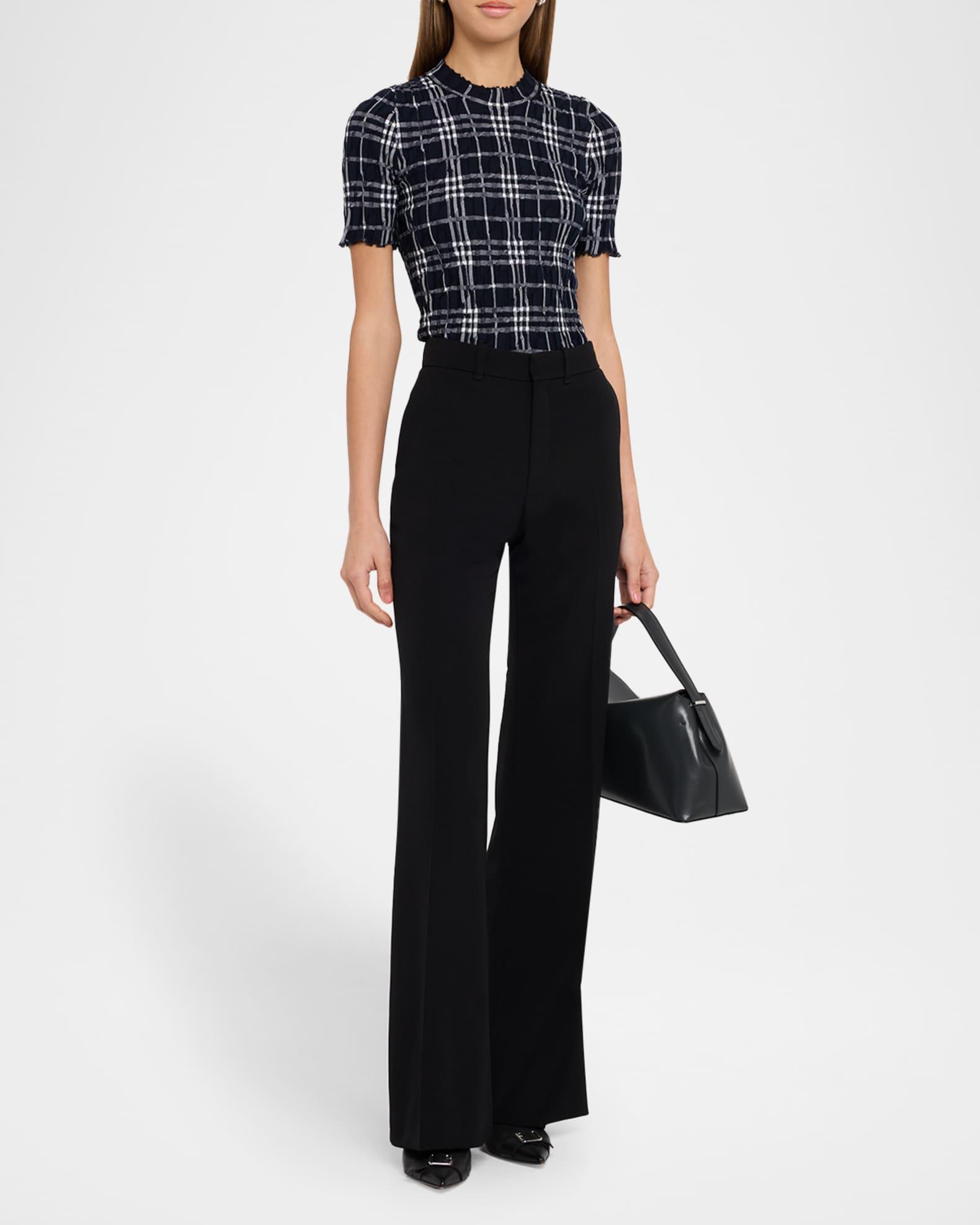 Check Short-Sleeve Crinkle Top Product Image