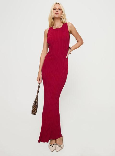 Mayok Maxi Dress Burgundy Product Image