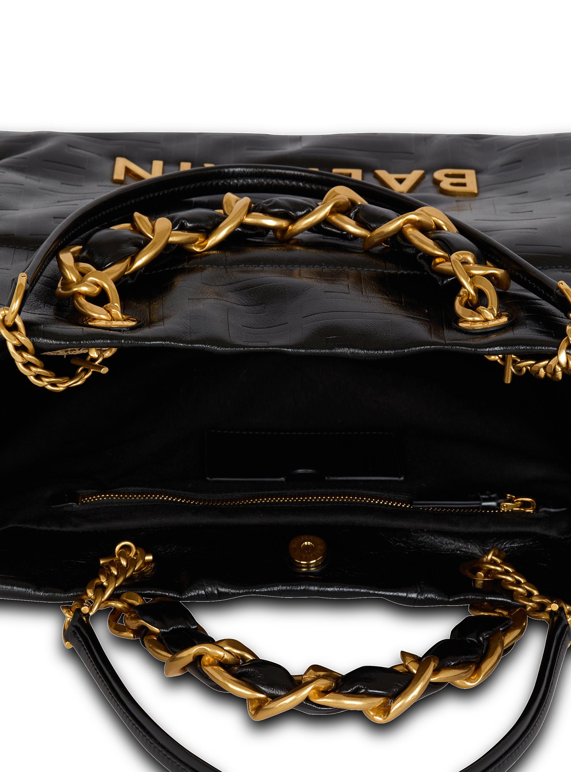 1945 Soft PB-monogrammed crinkled leather tote bag Product Image