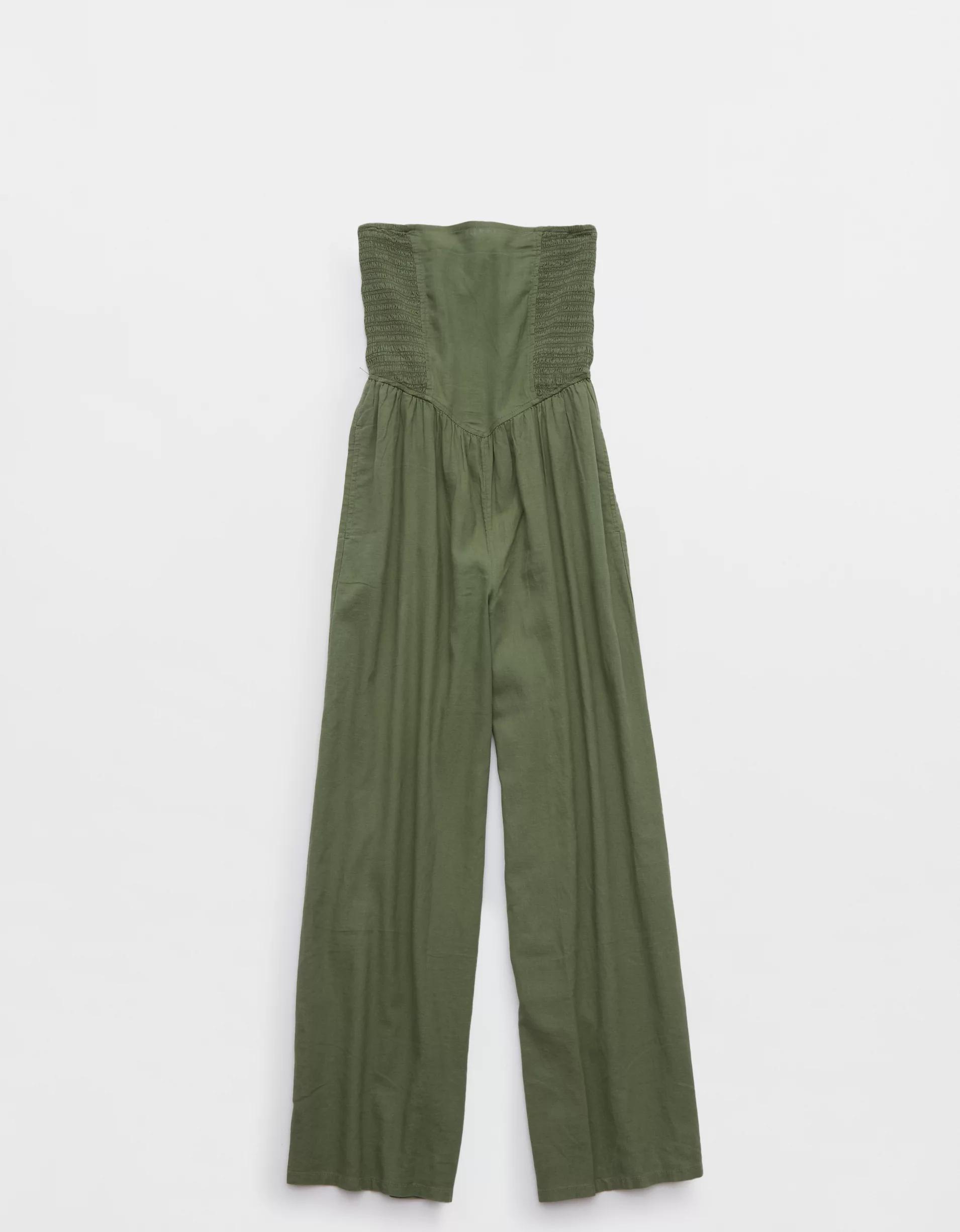 Aerie Strapless Smocked Jumpsuit Product Image