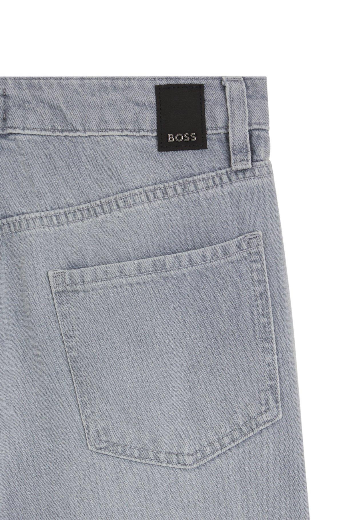 BOSS - Relaxed-fit jeans in grey-blue denim - Dark Grey Product Image