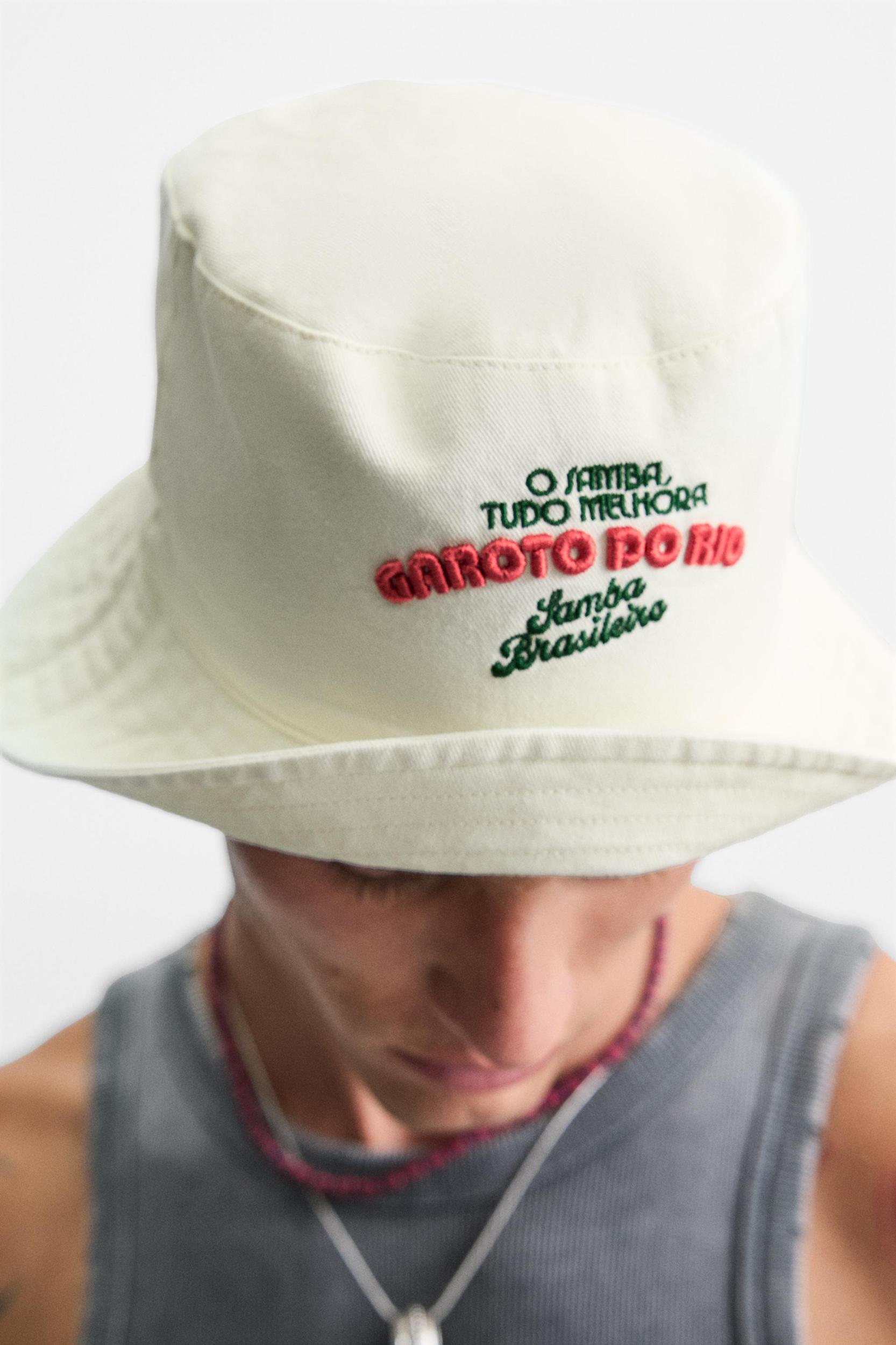 CONTRAST EMBROIDERY BUCKET HAT Product Image