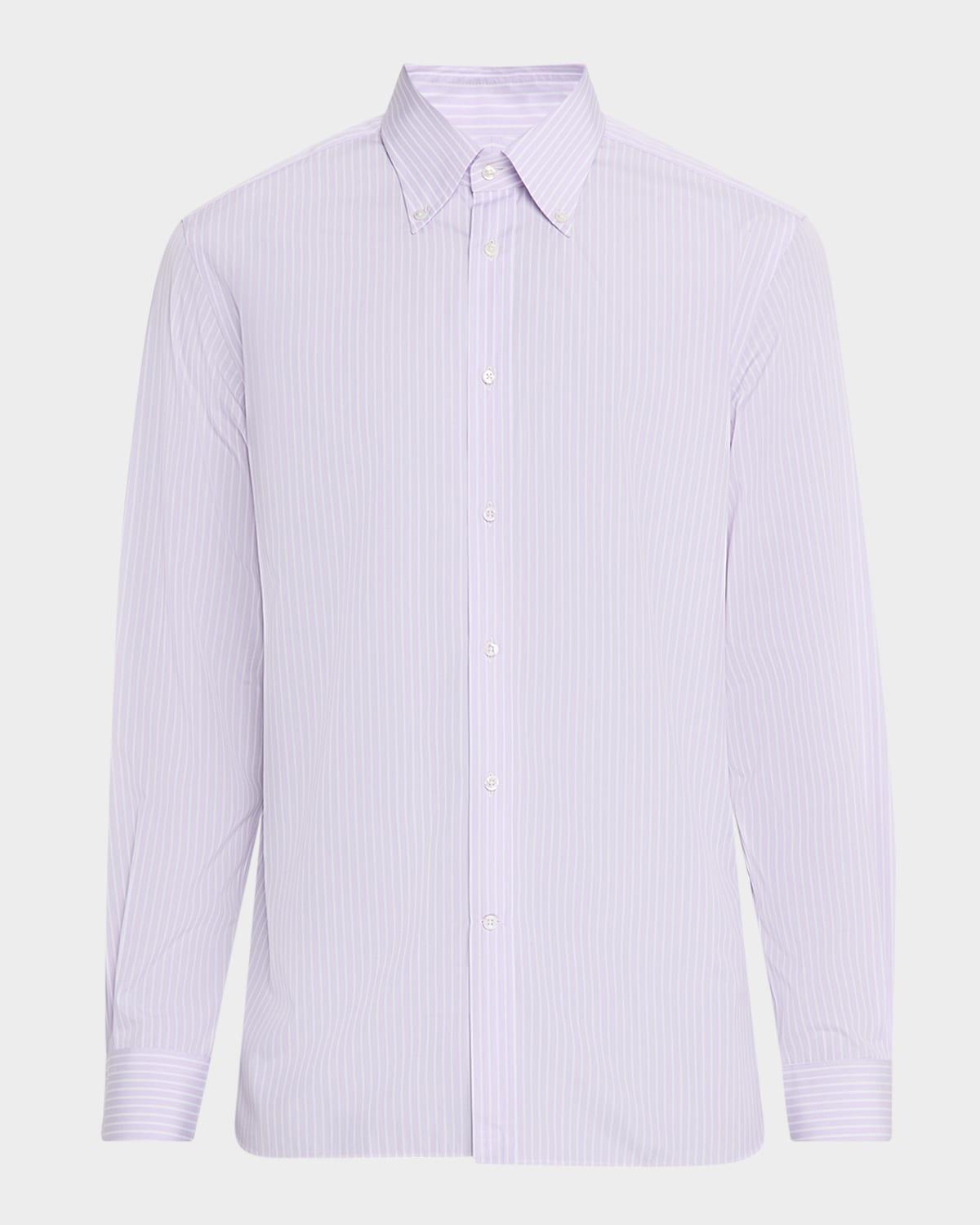 Men's Striped End-on-End Sport Shirt Product Image