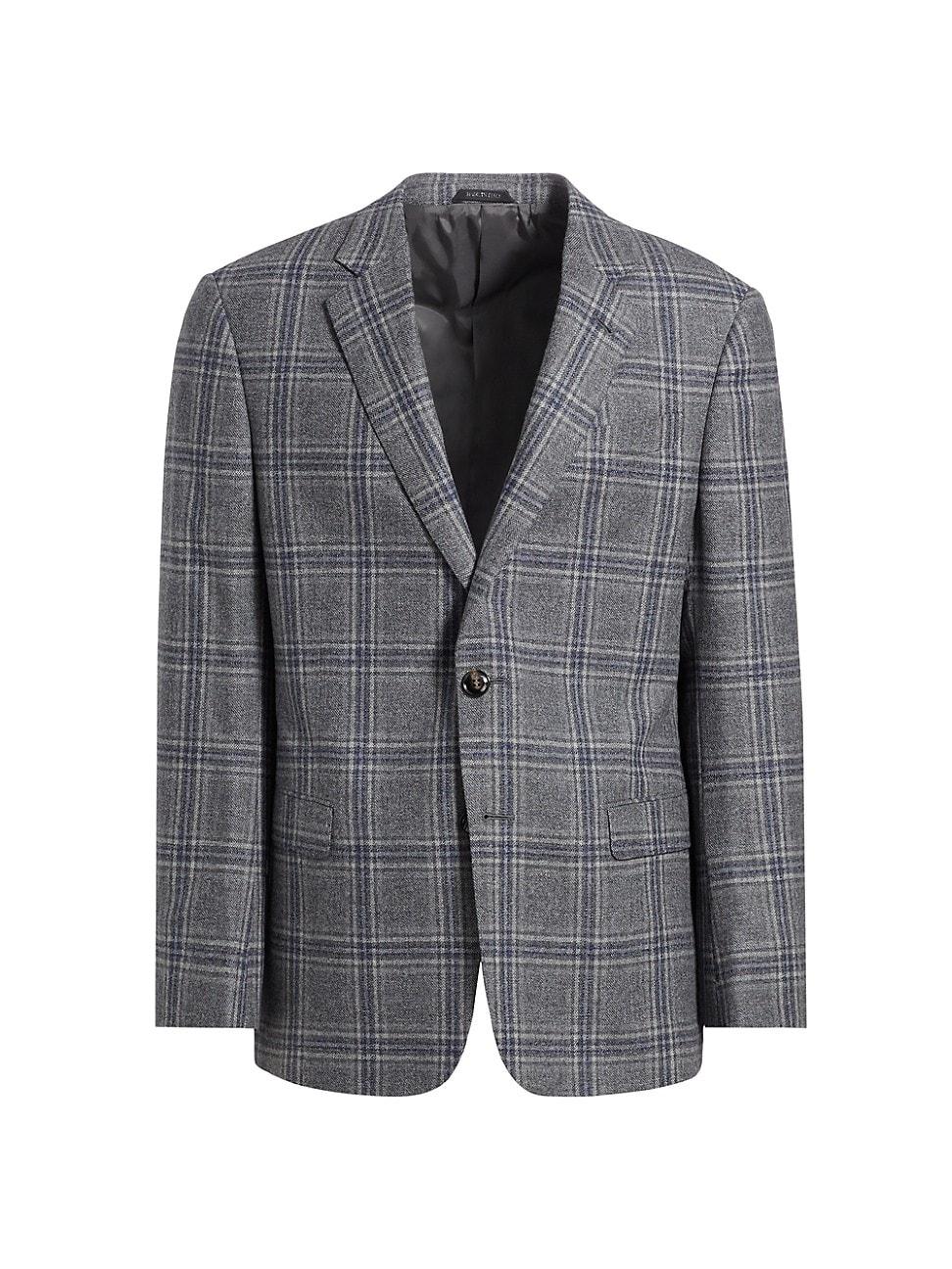 Mens Plaid Wool & Cashmere Jacket Product Image
