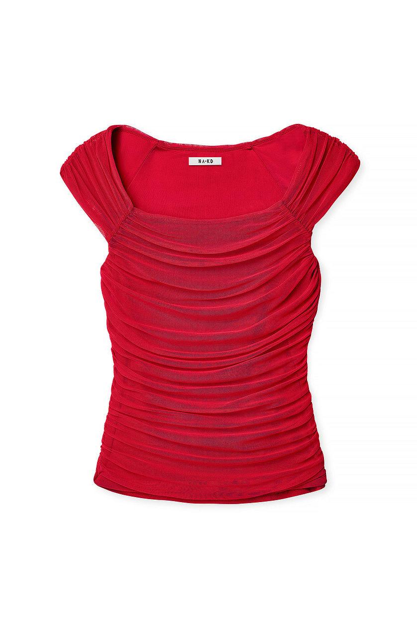 Scoop Neck Mesh Top Product Image